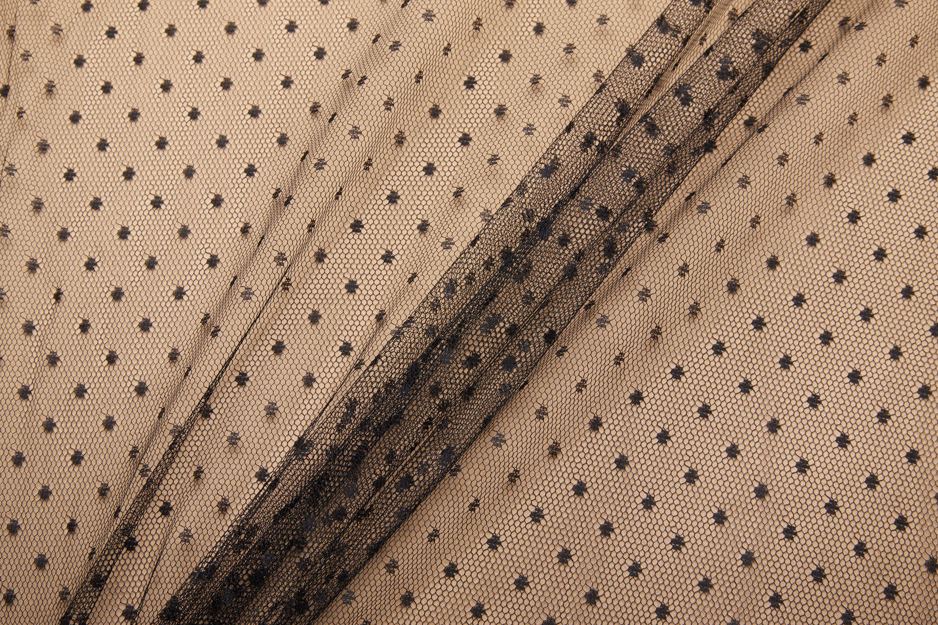Point D'Esprit Spot / Dot Tulle - Black fabric, image 5 of 9