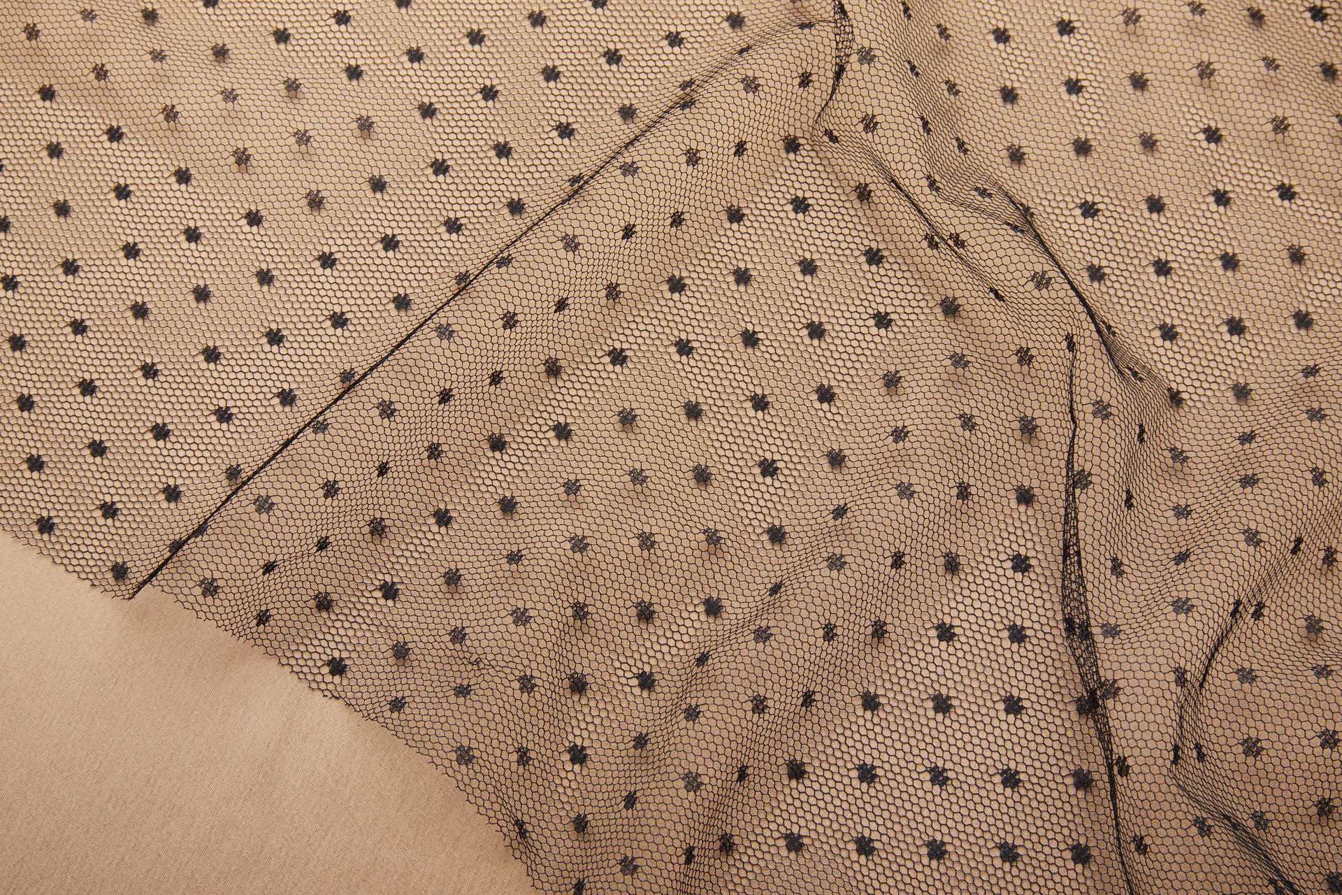 Point D'Esprit Spot / Dot Tulle - Black fabric, image 4 of 9