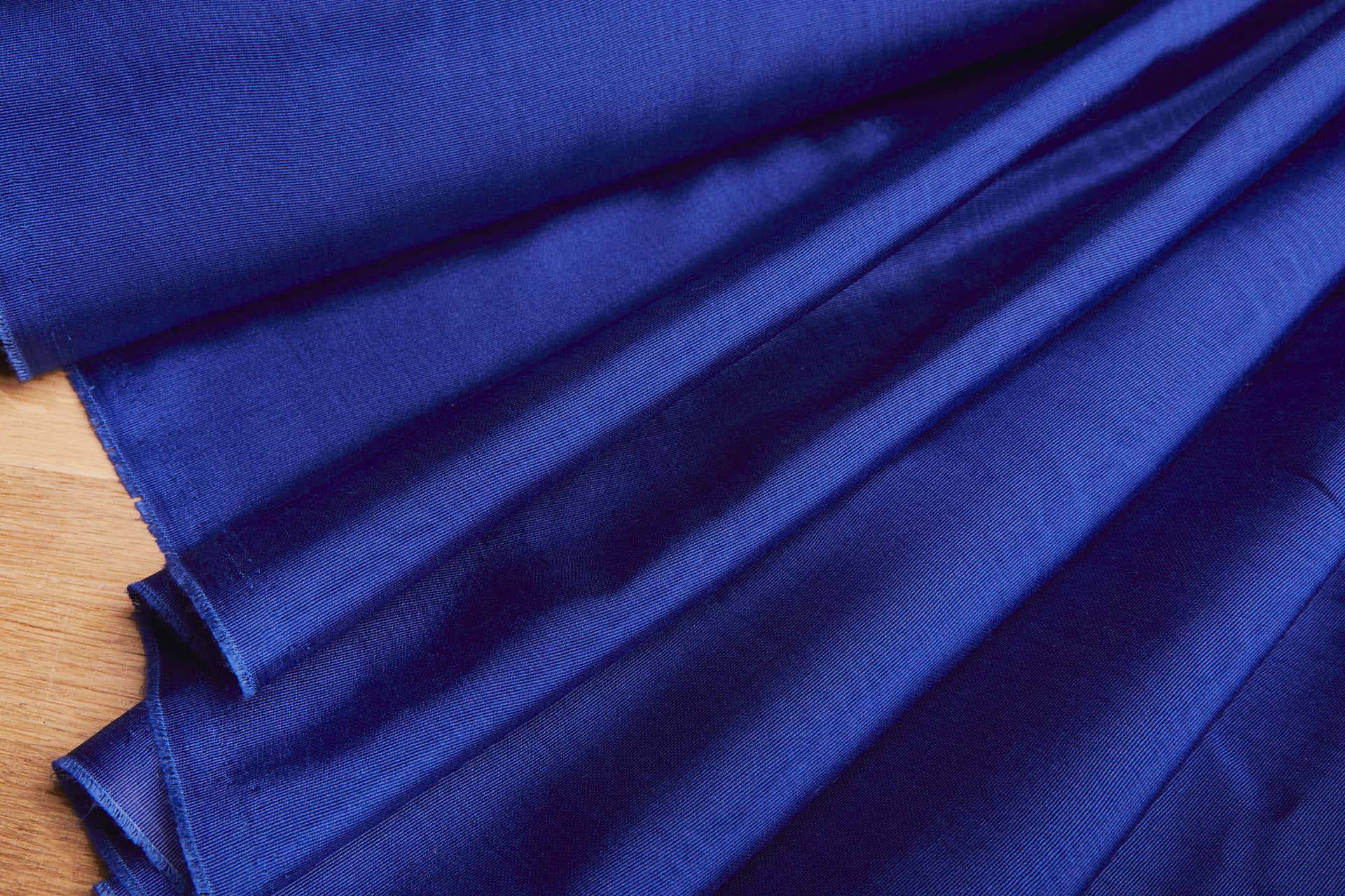 Large Pattern Grosgrain Moire - Royal Blue fabric