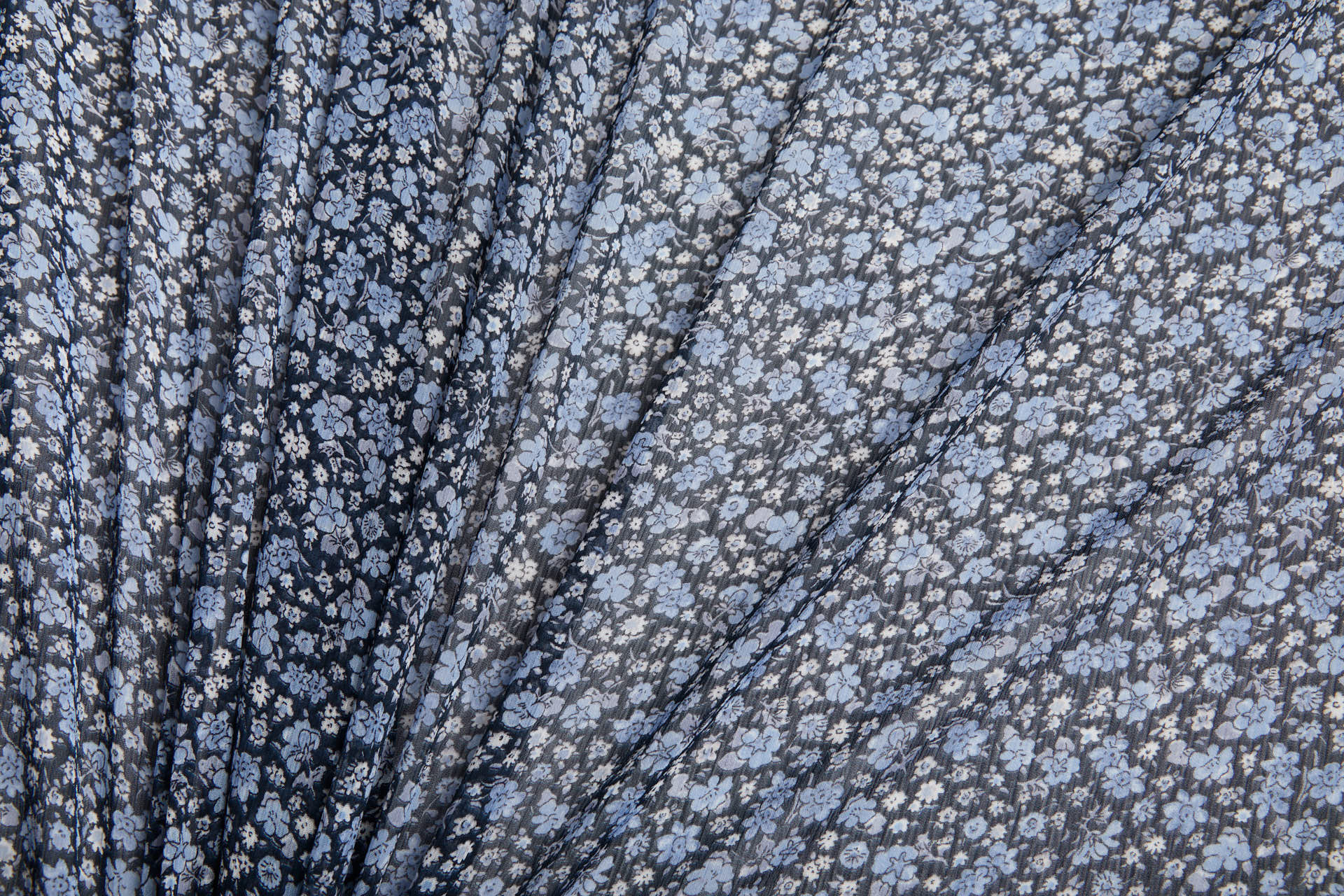Floral Printed Chiffon - Blues fabric, image 2 of 13