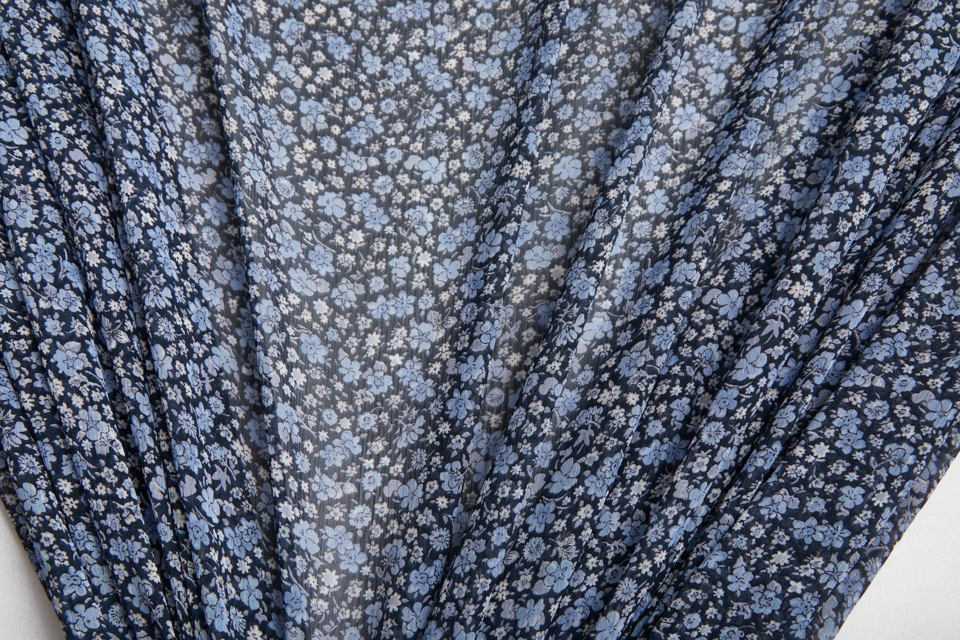 Floral Printed Chiffon - Blues fabric, image 7 of 13