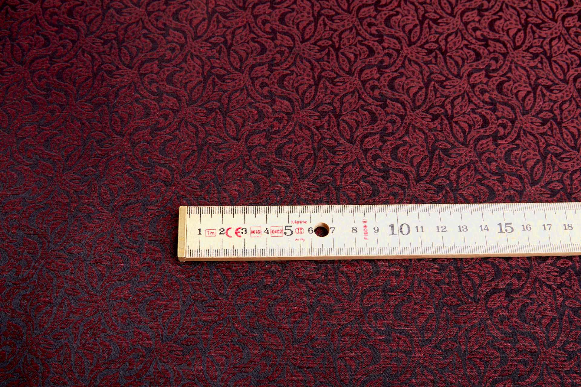 Silk and Linen Jacquard - Burgundy and Black fabric, image 9 of 9
