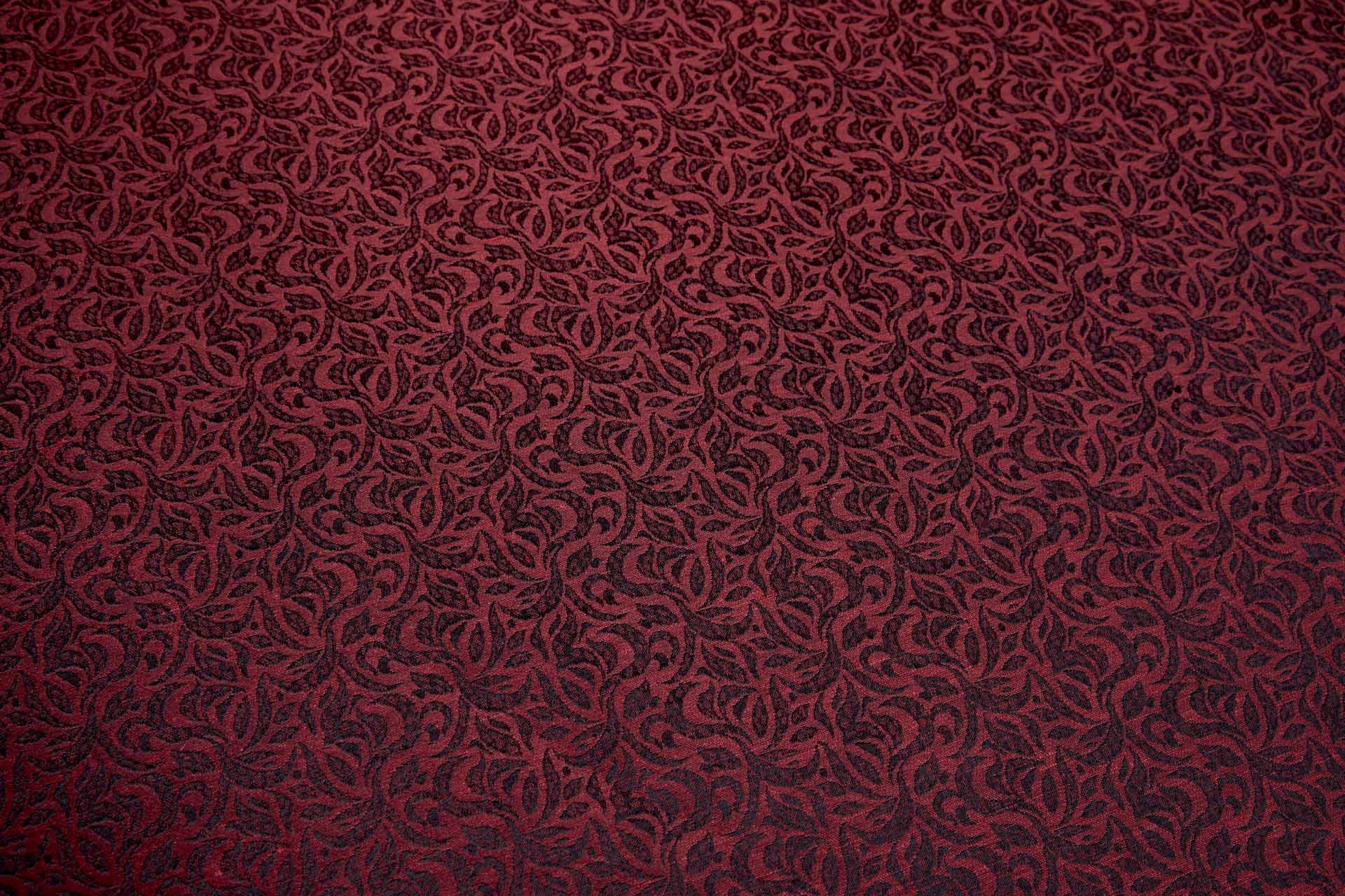 Silk and Linen Jacquard - Burgundy and Black fabric, image 7 of 9