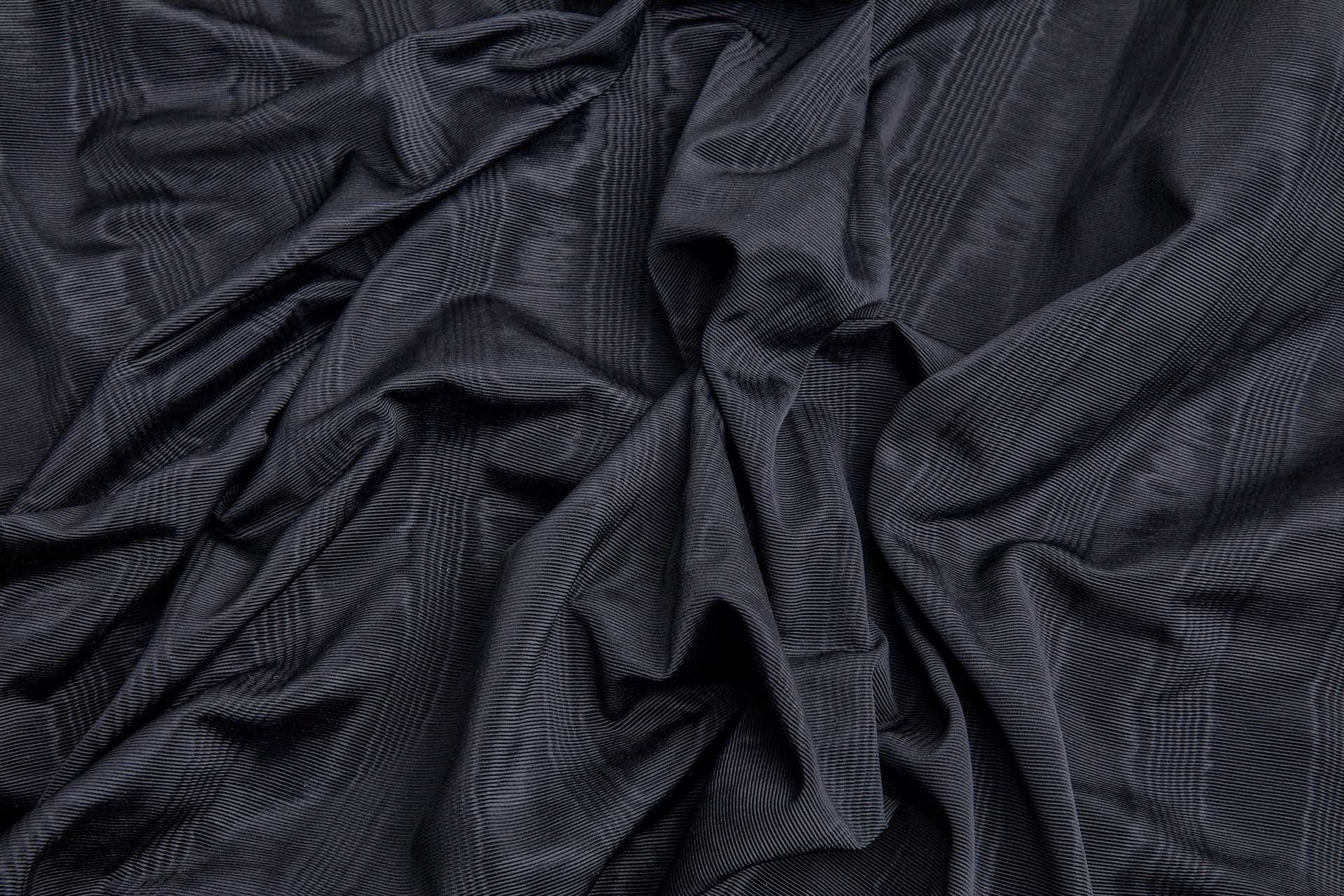 French Acetate and Cotton Moire Grosgrain - Black fabric, image 5 of 8