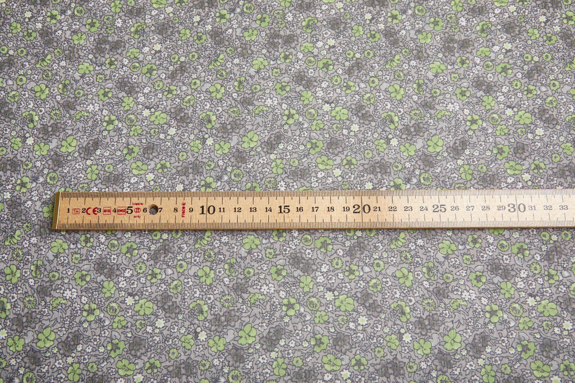 Floral Printed Chiffon - Green on Grey fabric, image 12 of 12