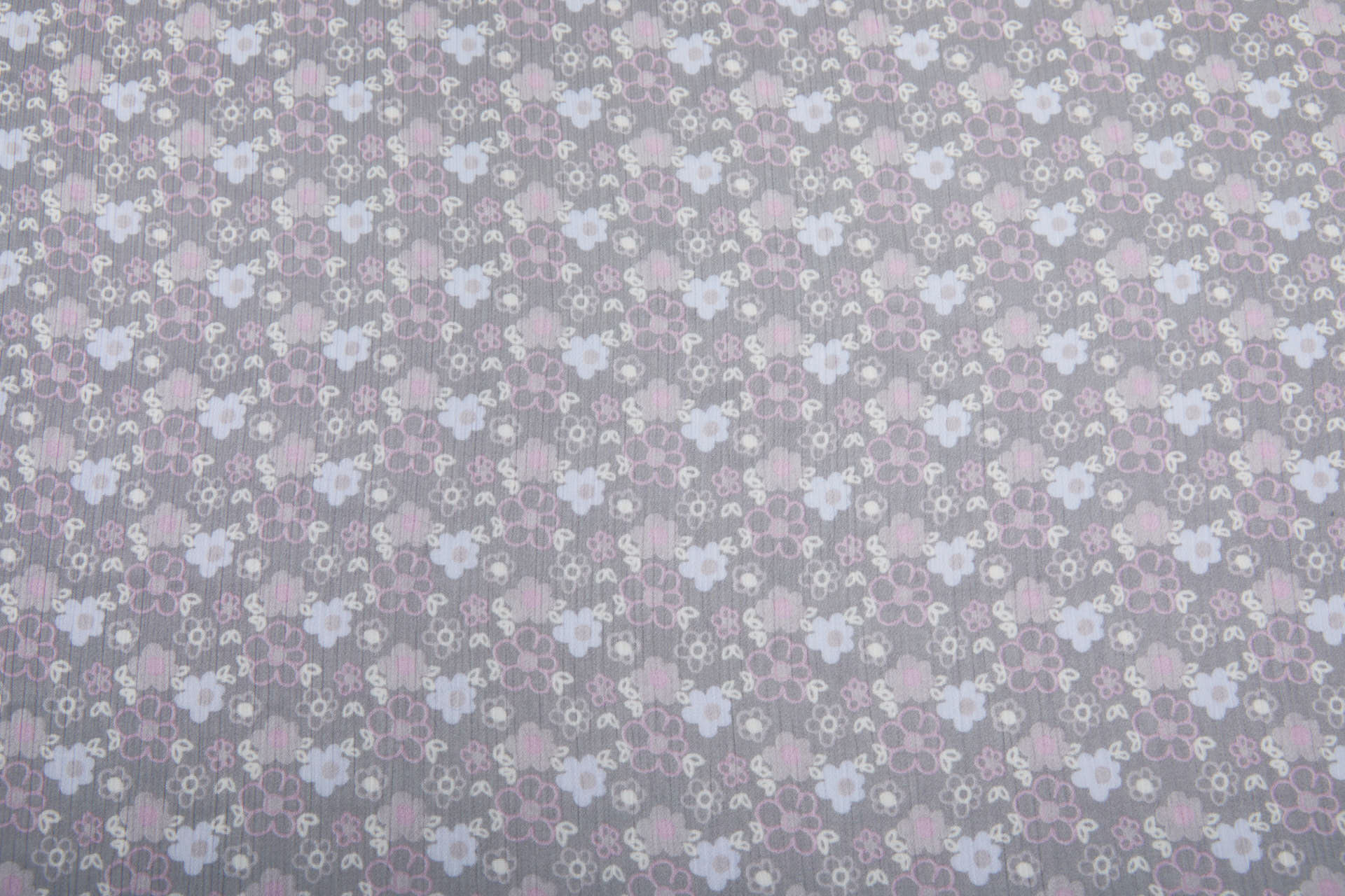 Floral Printed Chiffon - Pinks on Grey fabric, image 8 of 9