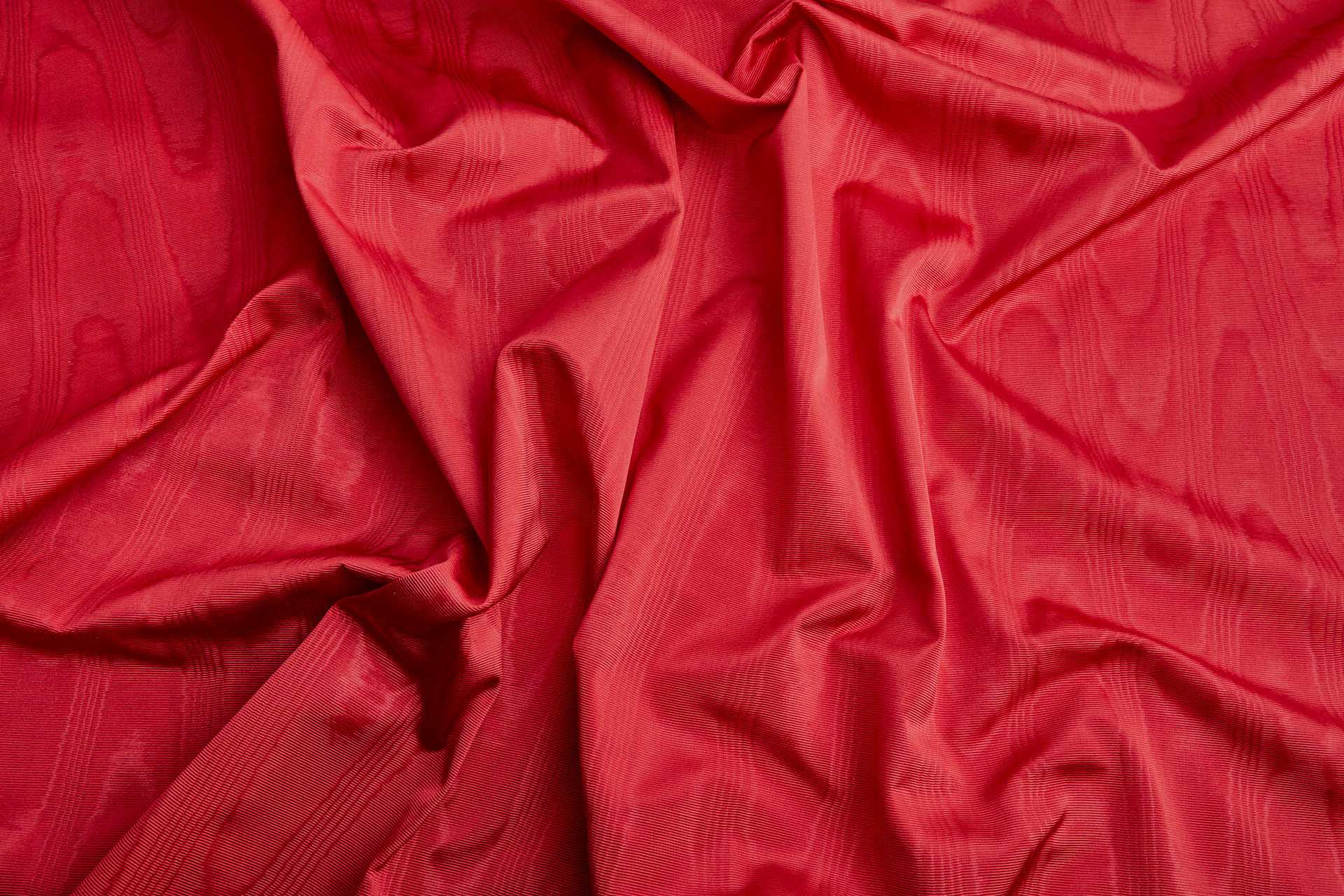 French Acetate and Cotton Moire Grosgrain - Red fabric, image 5 of 8