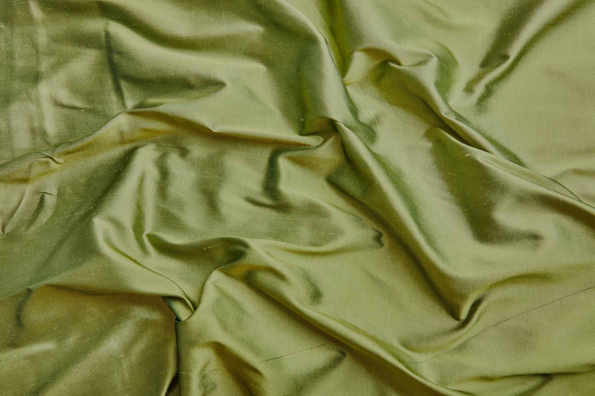 Silk Dupion - Lime Green shot Dark Green fabric, image 7 of 7