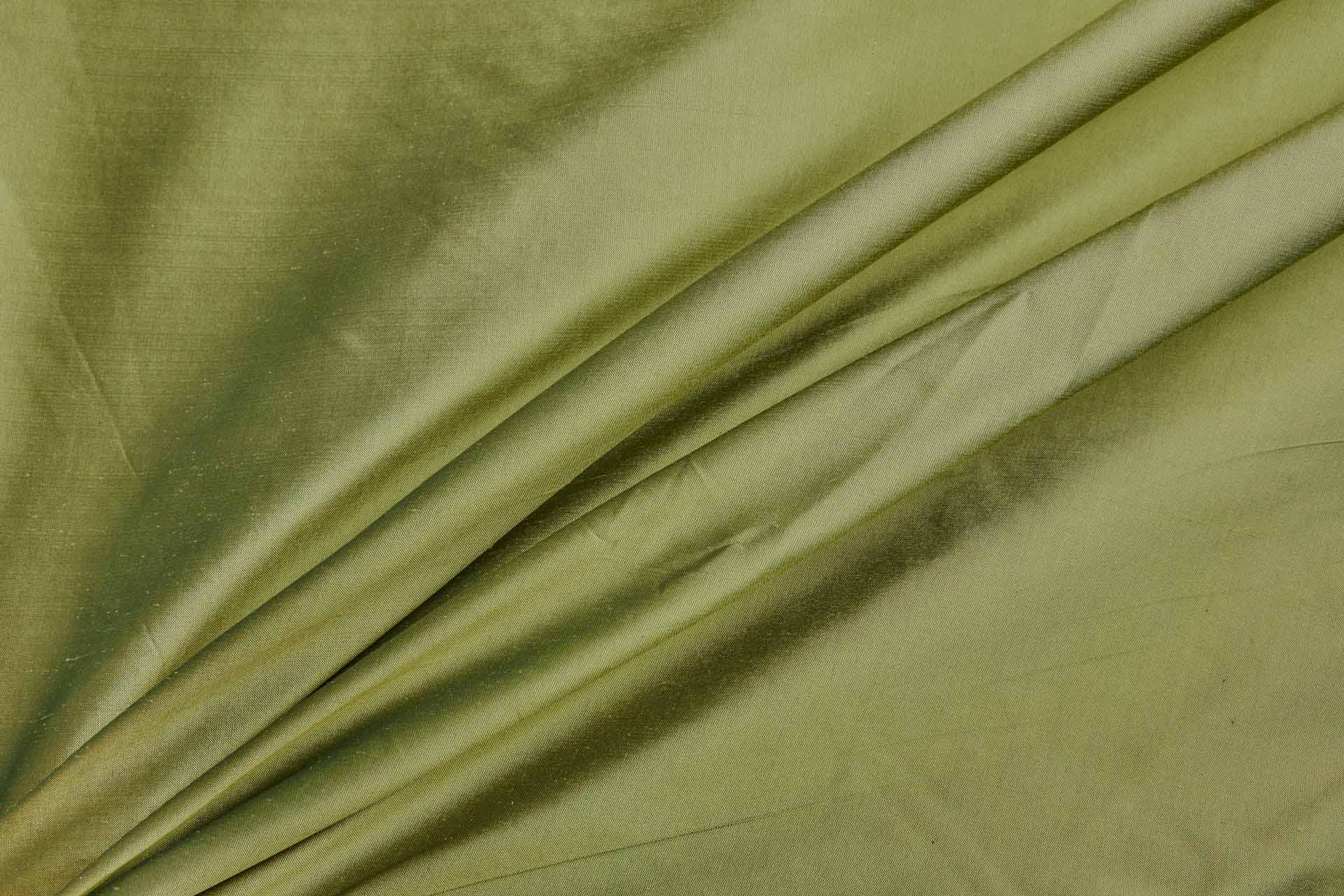 Silk Dupion - Lime Green shot Dark Green fabric, image 3 of 7