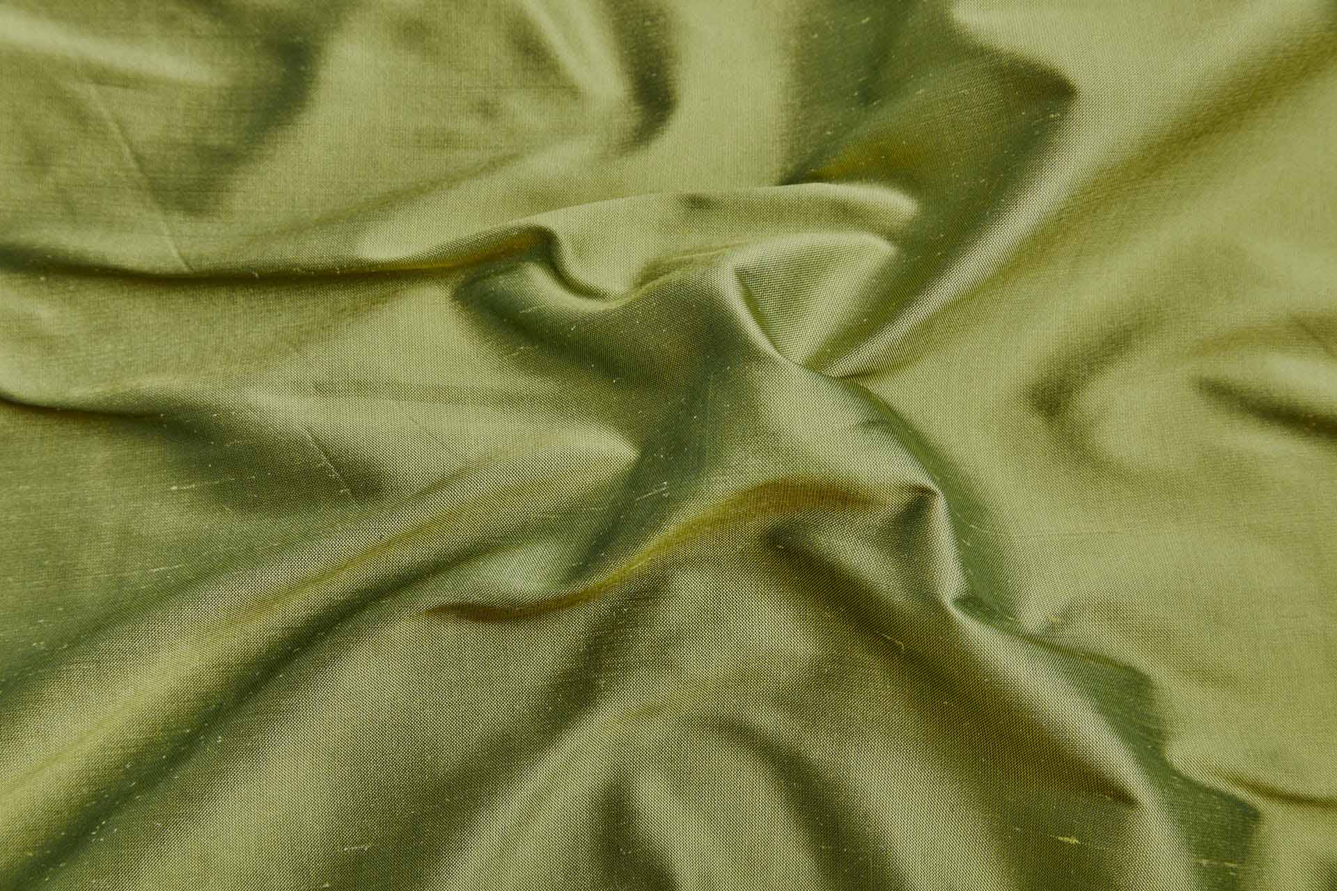 Silk Dupion - Lime Green shot Dark Green fabric, image 5 of 7