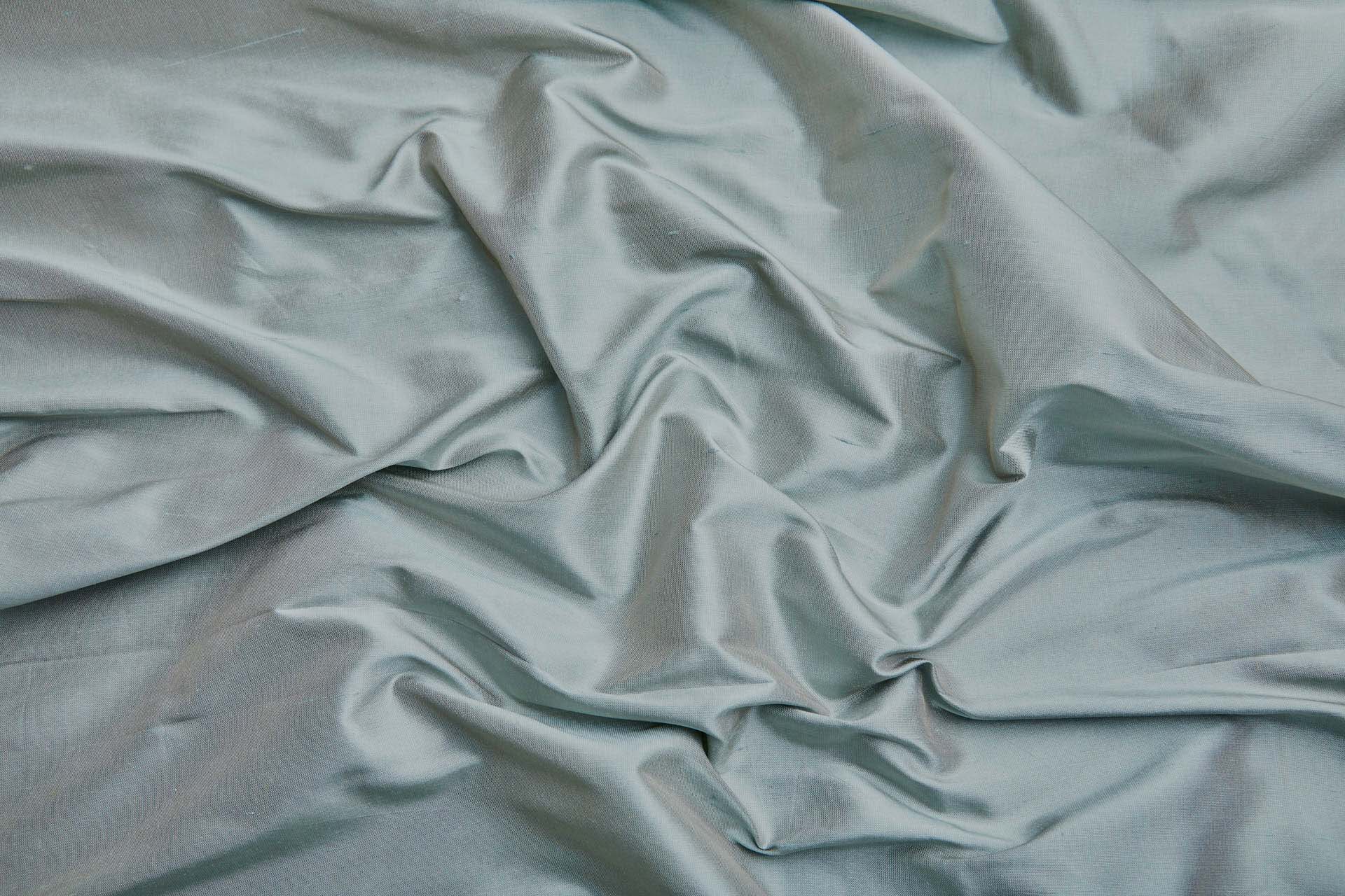 Silk Dupion - Duck Egg Blue shot Pale Pink fabric, image 7 of 7