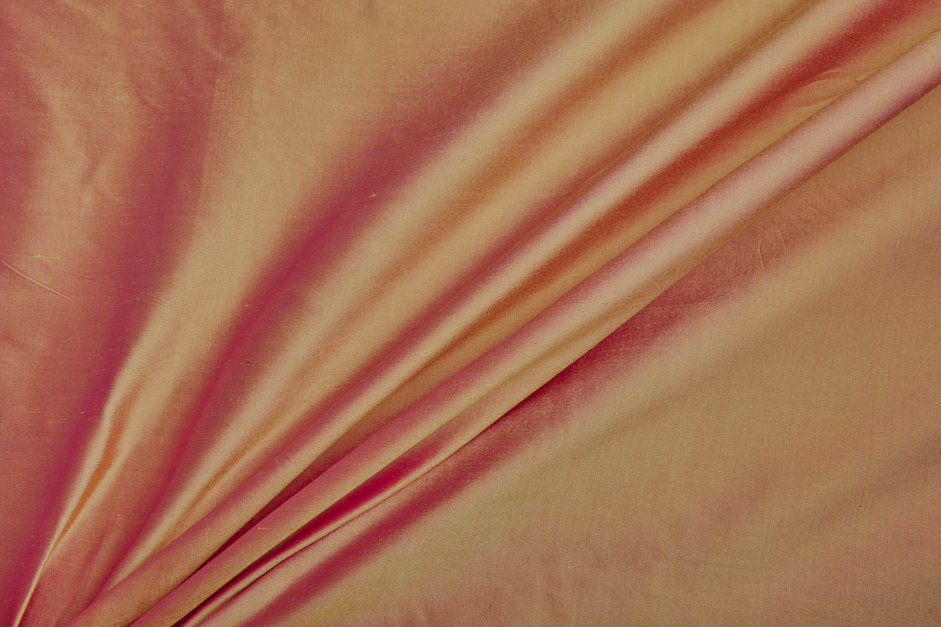 Silk Dupion - Shocking Pink shot Yellow fabric, image 6 of 7