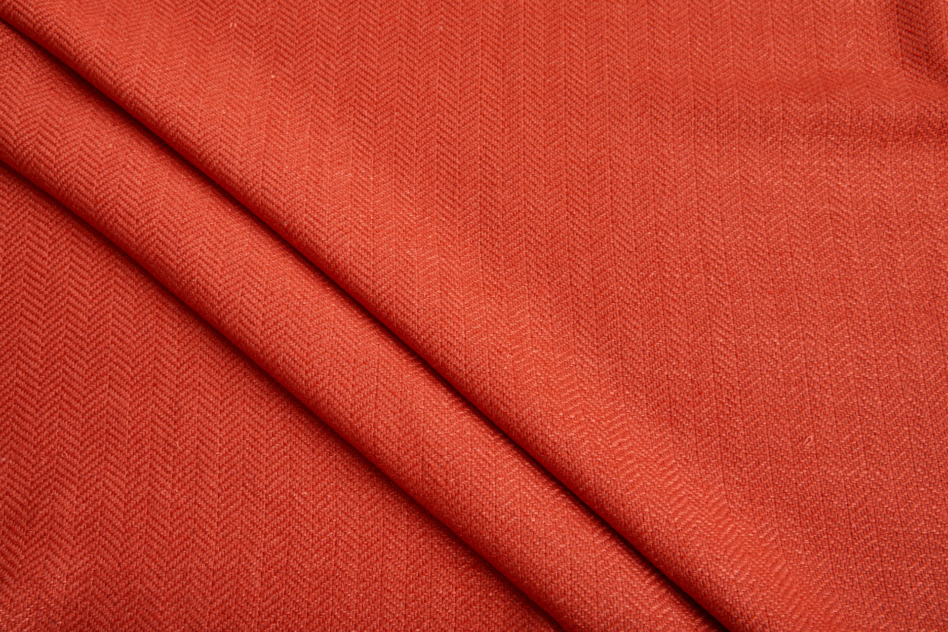 Raw Silk Cotton Blend Herringbone Weave - Deep Coral fabric, image 2 of 7
