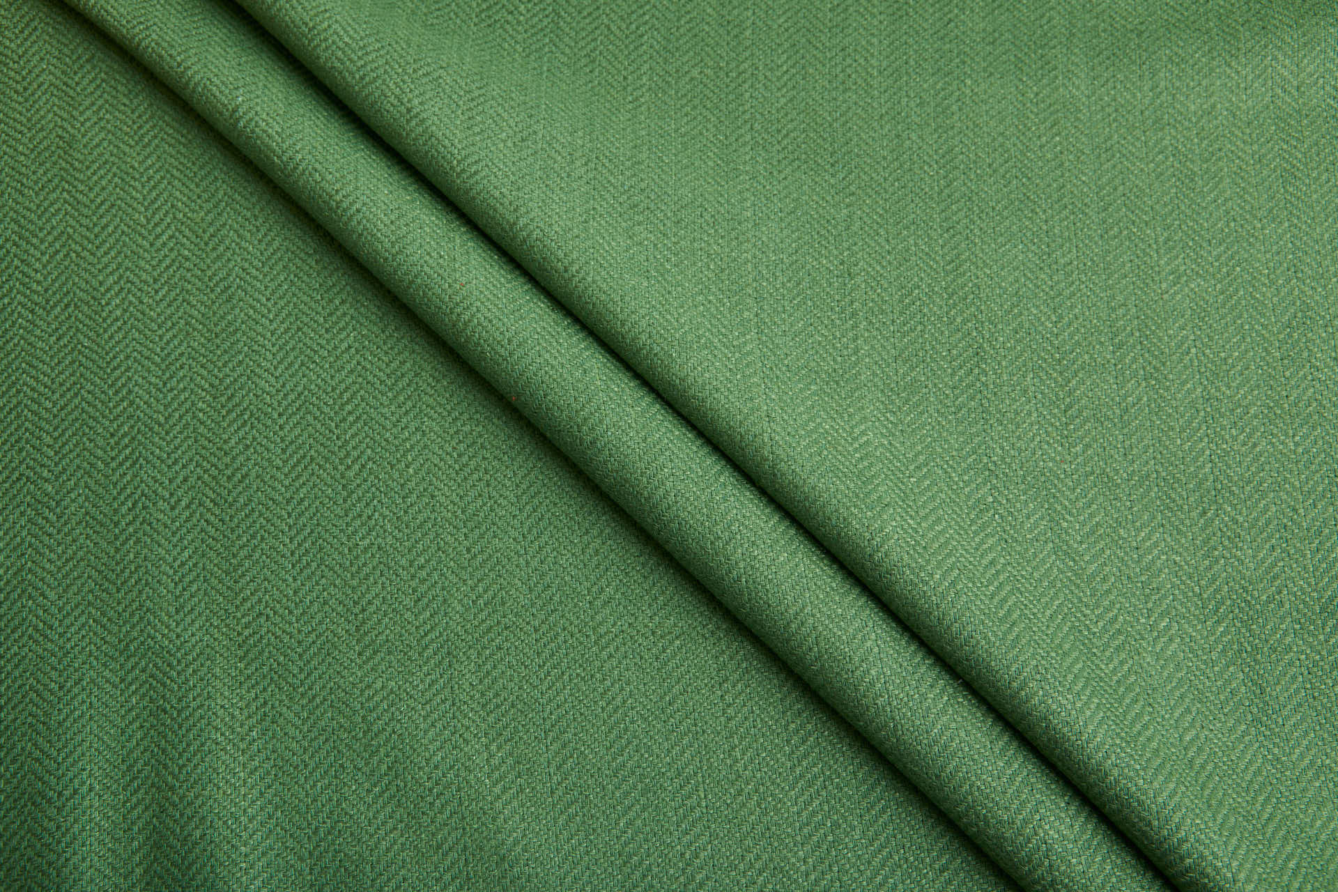 Raw Silk Cotton Blend Herringbone Weave - Green fabric, image 3 of 8