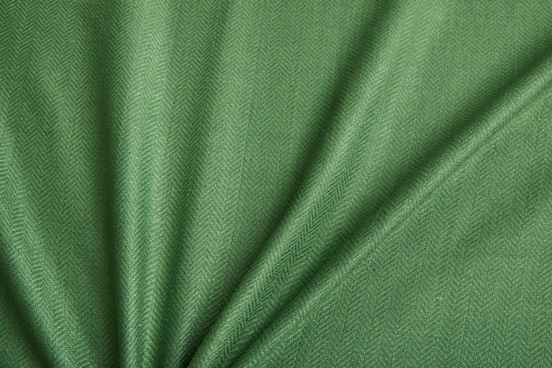 Raw Silk Cotton Blend Herringbone Weave - Green fabric, image 4 of 8