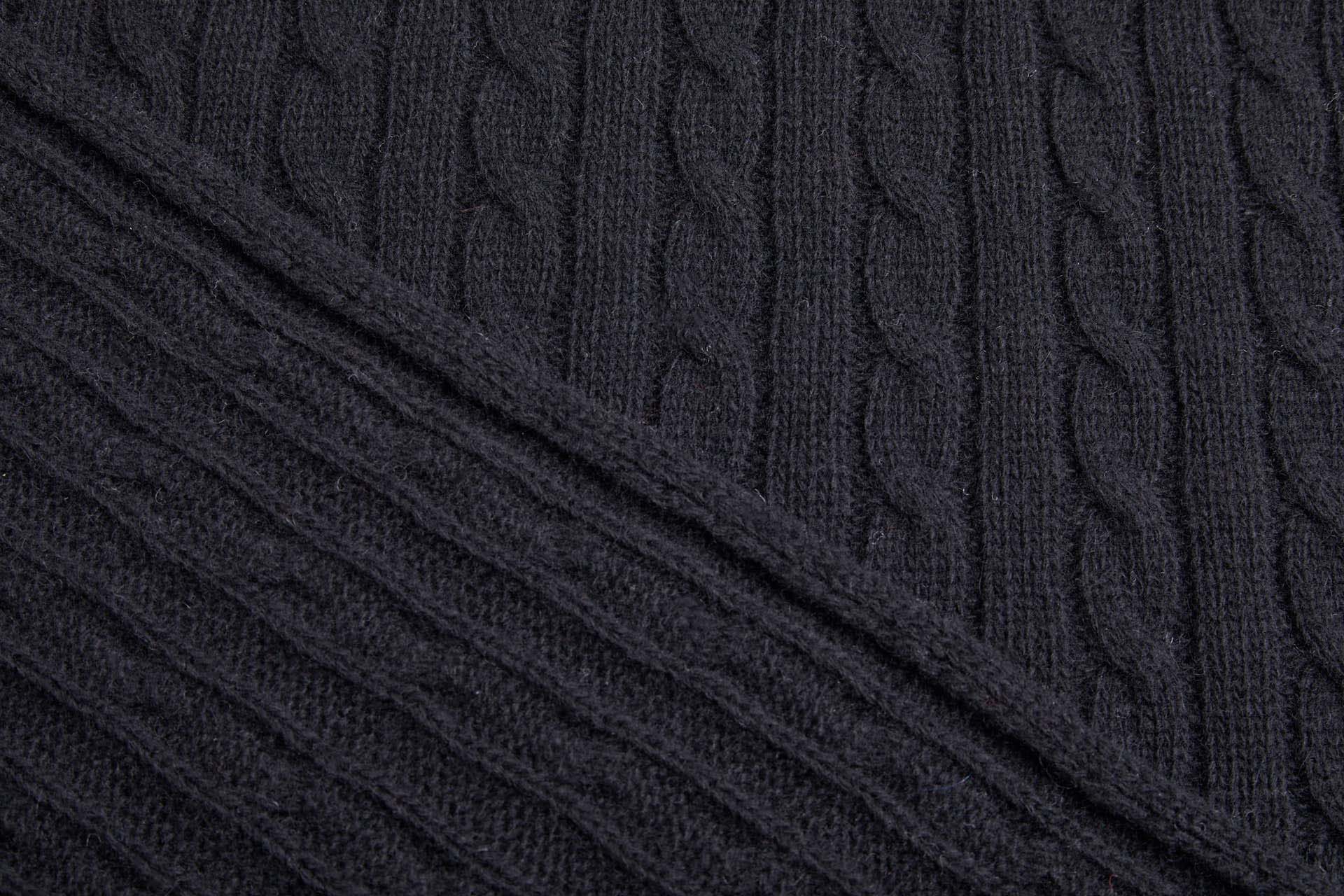 Wool Cable Knit - Black fabric, image 3 of 6