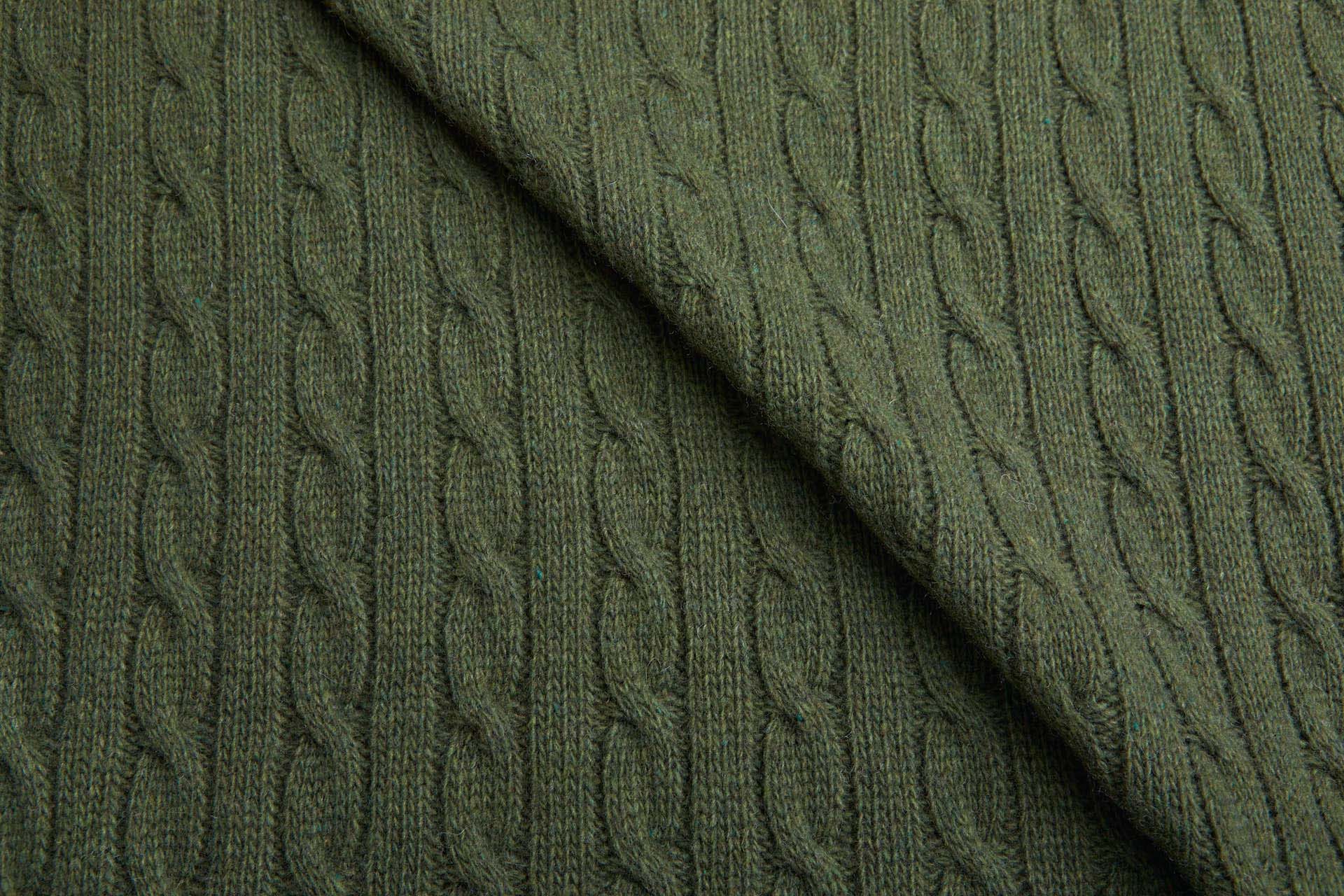 Wool Cable Knit - Forest Green fabric
