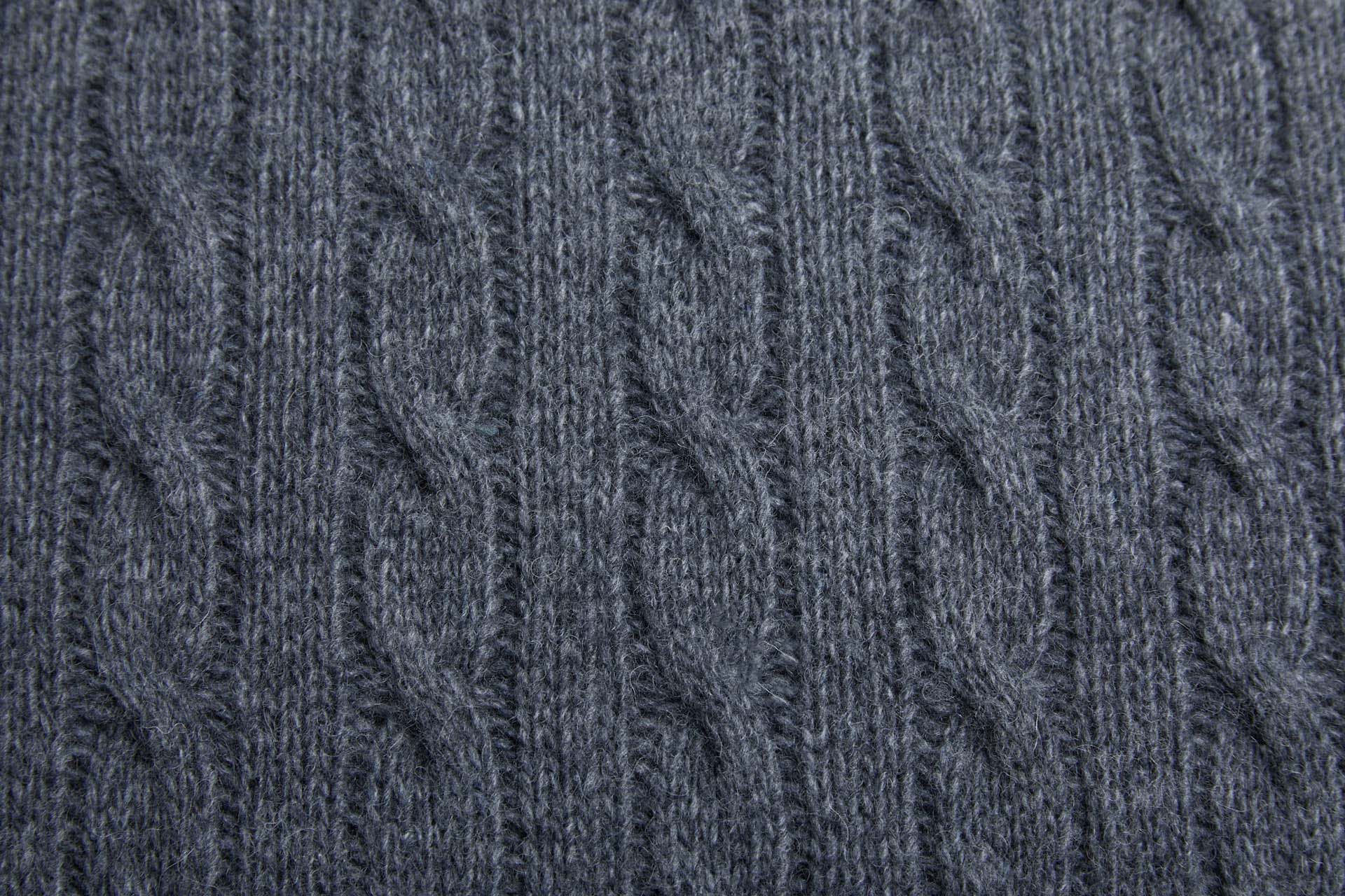 Wool Cable Knit - Dark Grey fabric, image 6 of 6