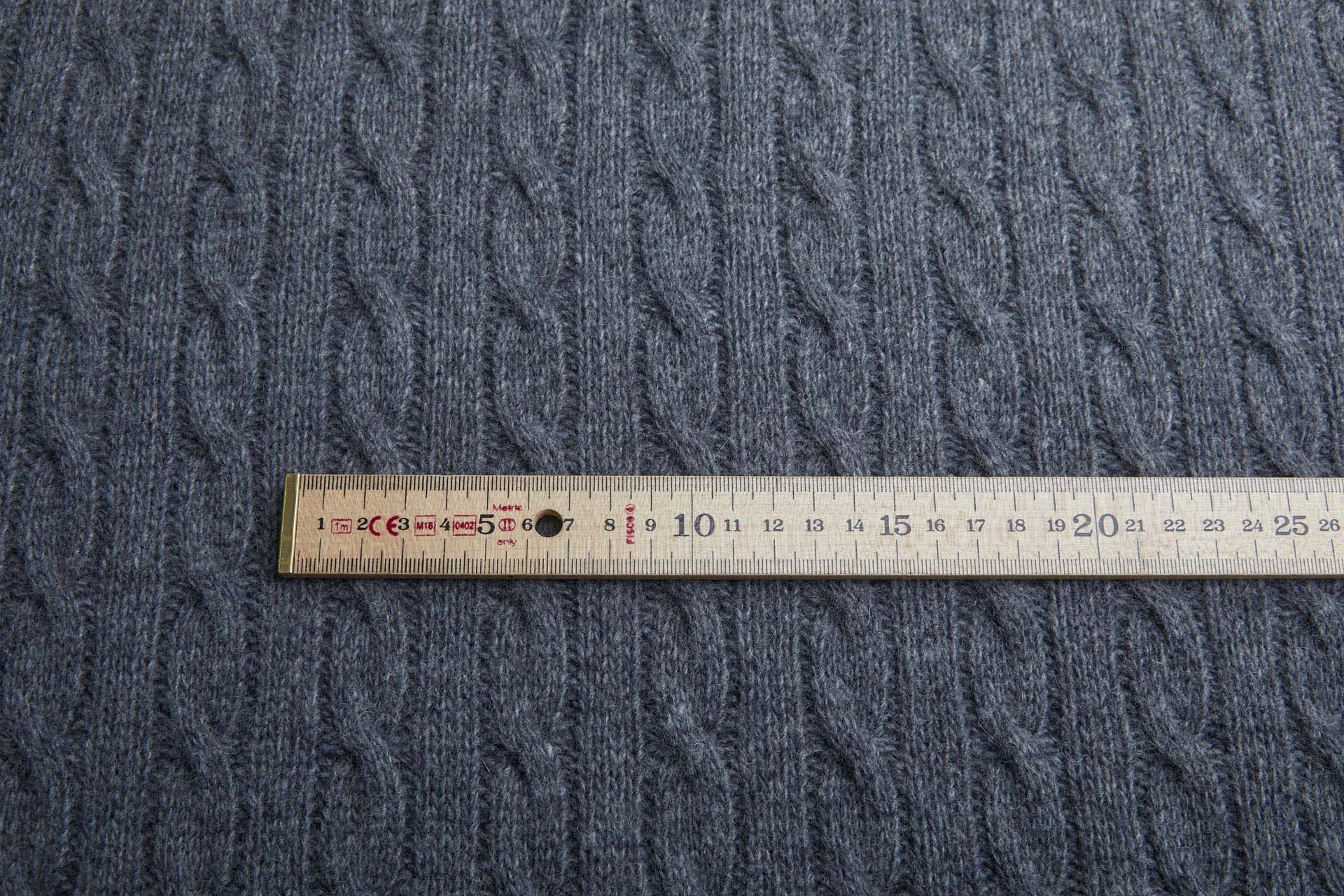 Wool Cable Knit - Dark Grey fabric, image 5 of 6