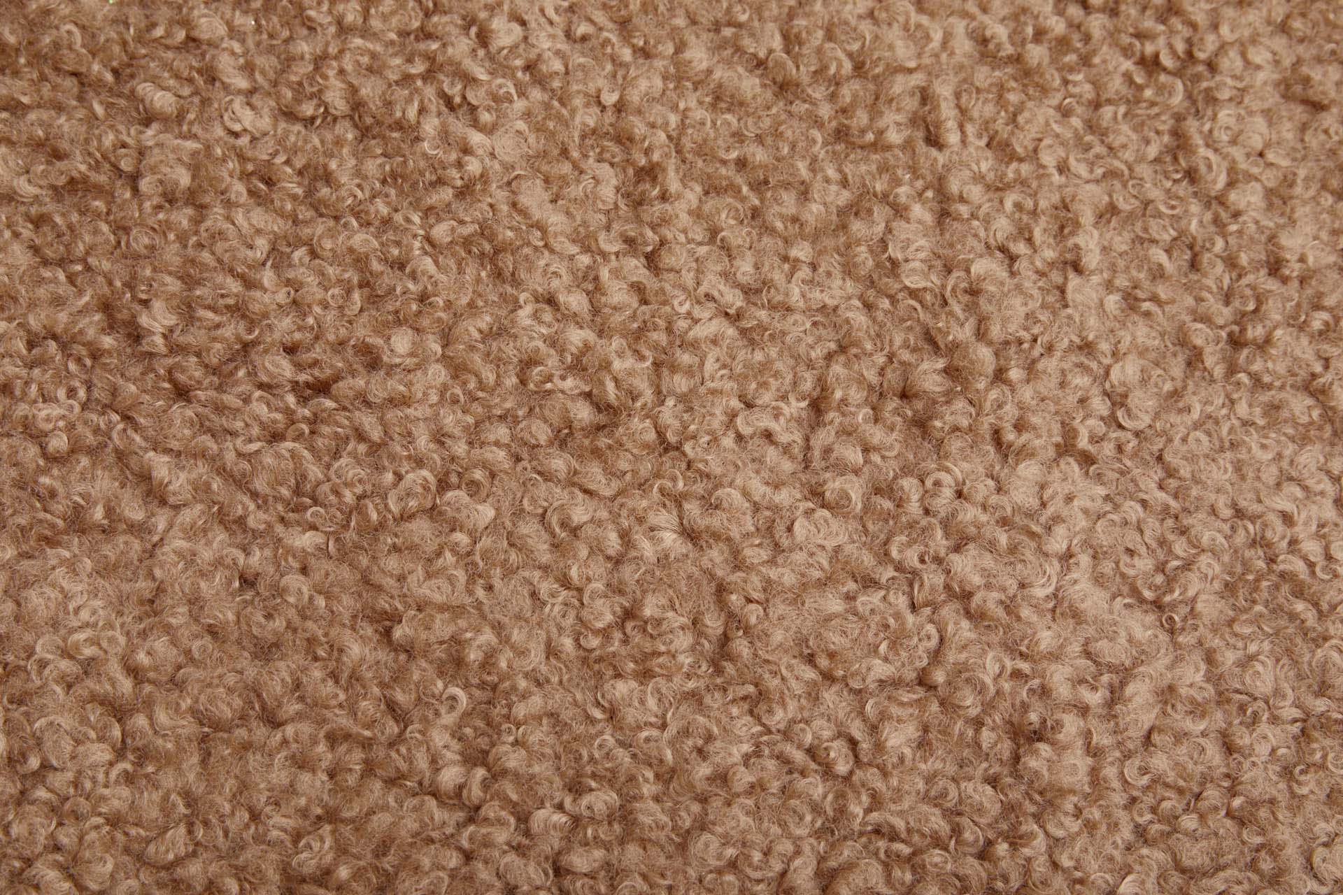 Shearling Faux Fur Backed Leatherette - Camel on Black fabric, image 5 of 7