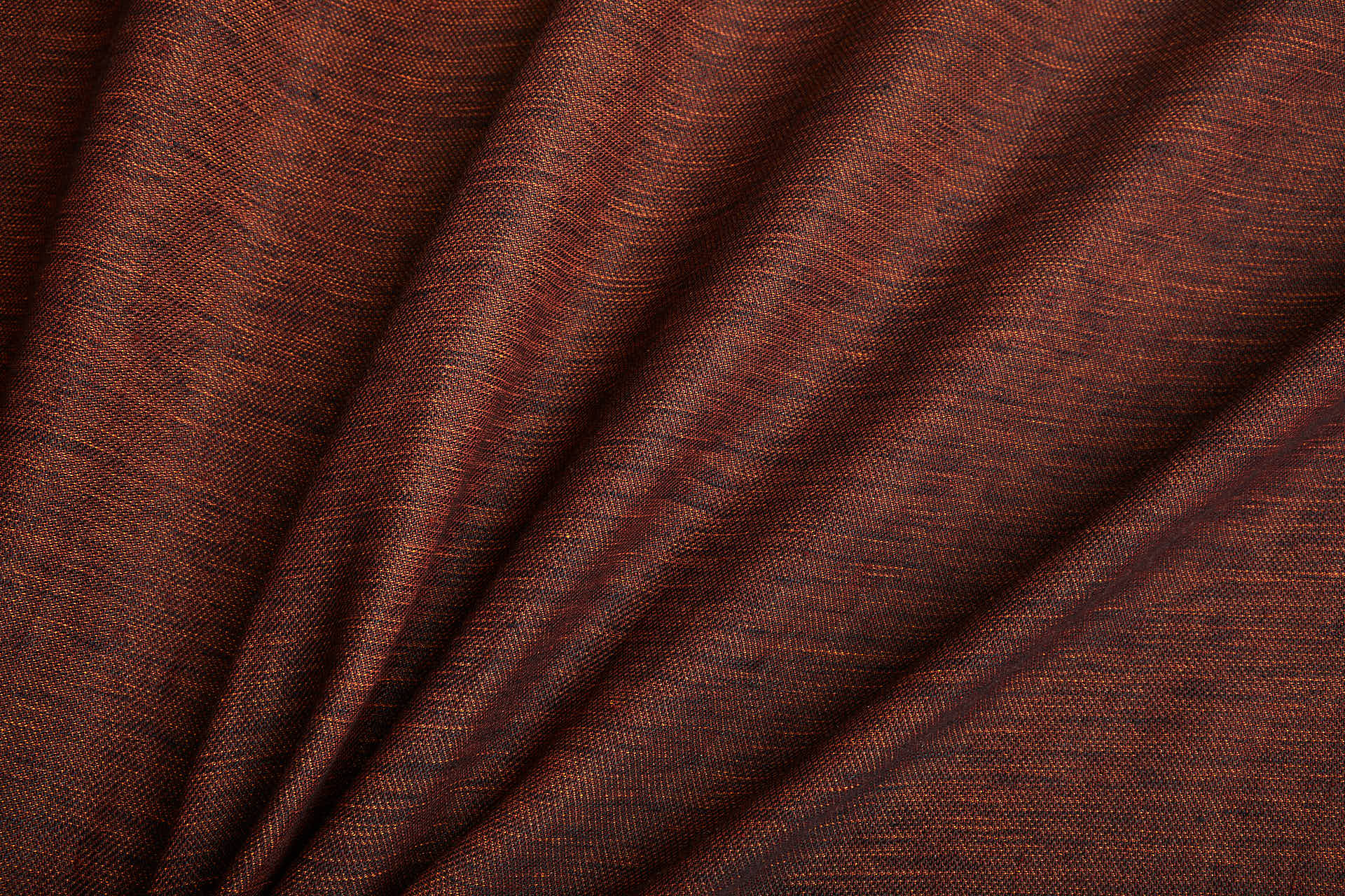 Reversible Linen Weave - Red, Orange and Black fabric, image 5 of 12