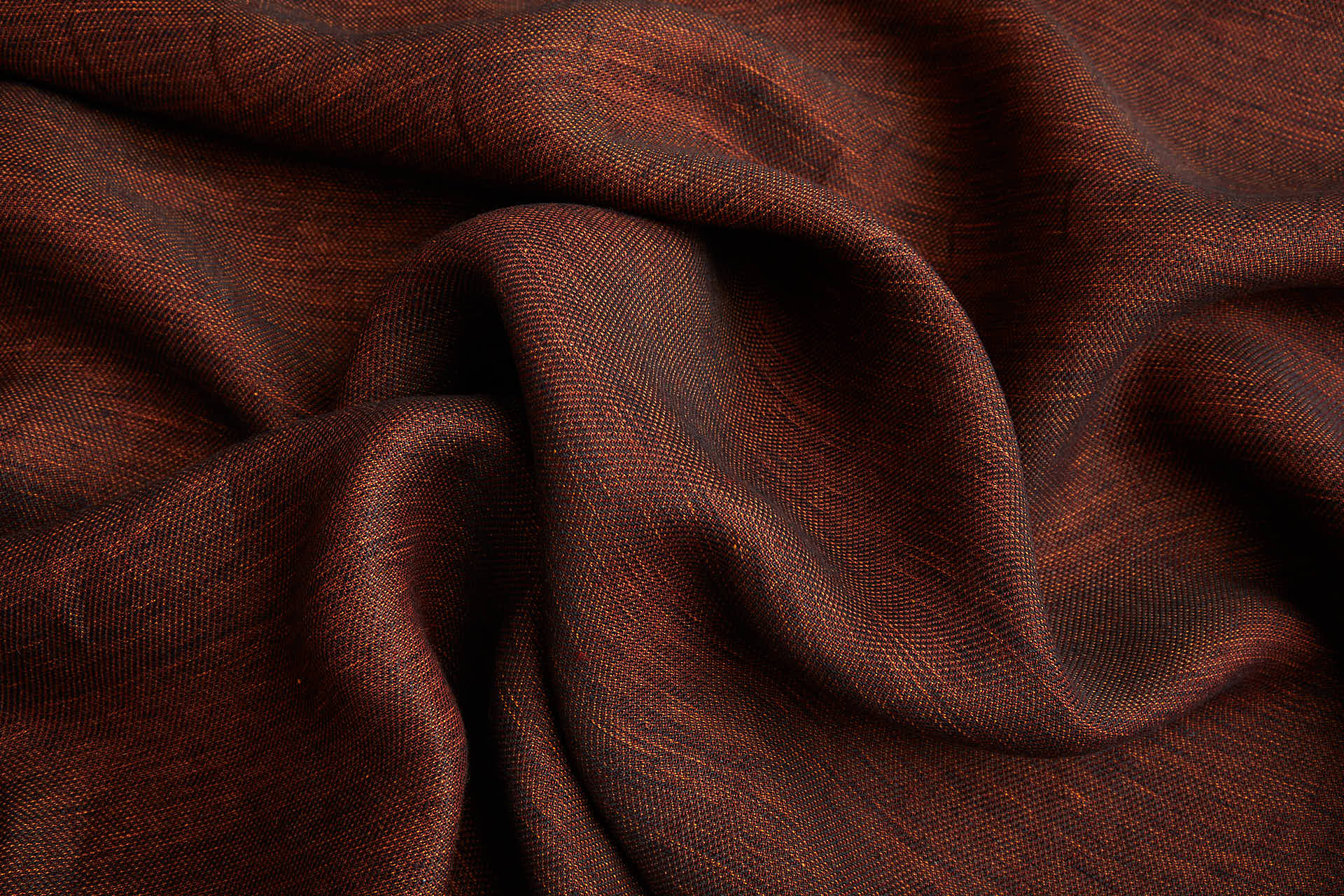 Reversible Linen Weave - Red, Orange and Black fabric, image 7 of 12
