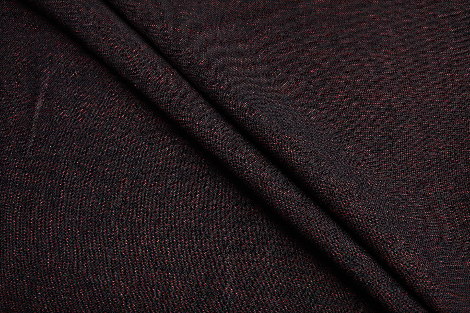 Reversible Linen Weave - Red, Black and Inky Blue fabric, image 4 of 12