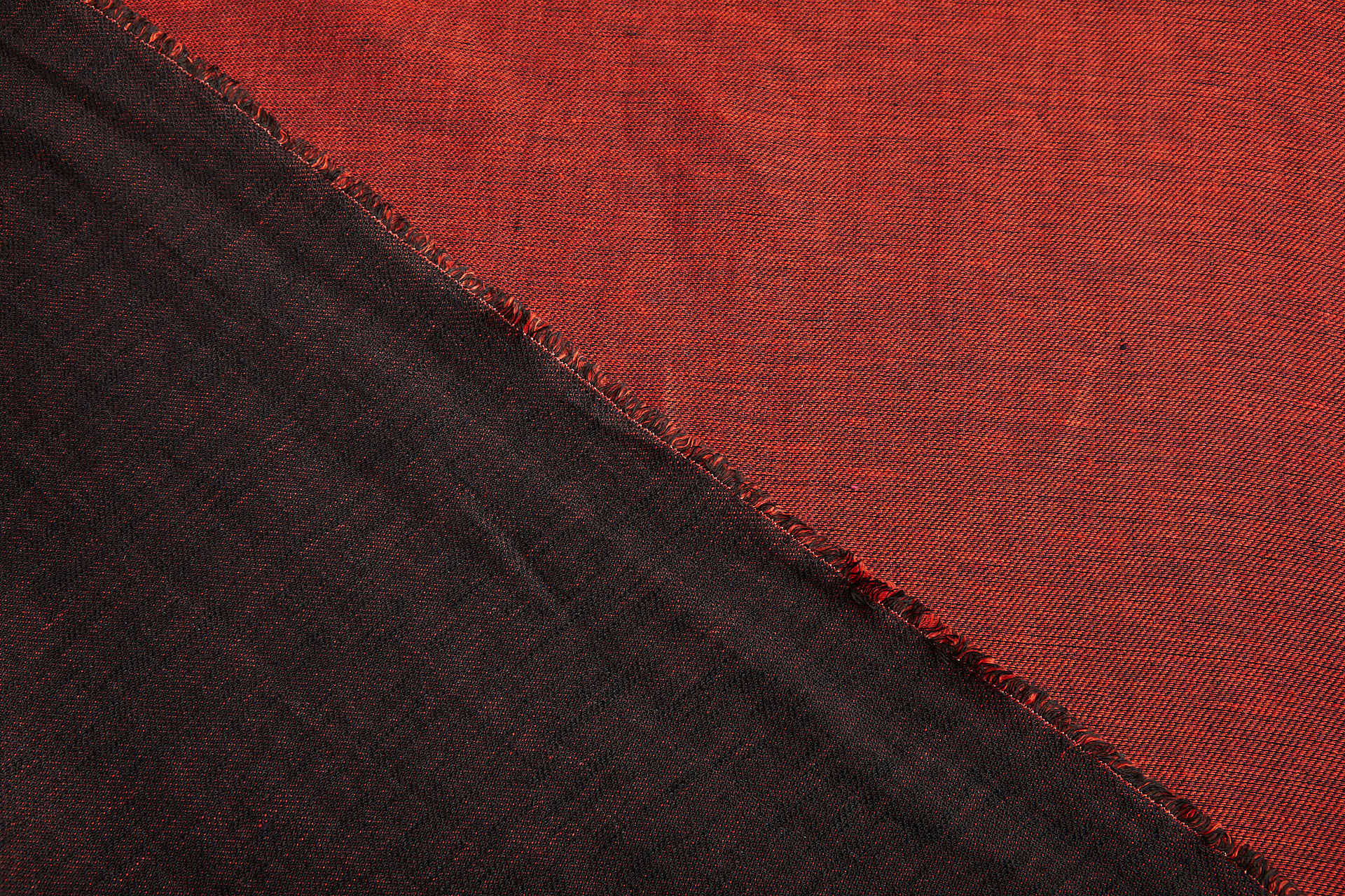 Reversible Linen Weave - Red, Black and Inky Blue fabric, image 2 of 12