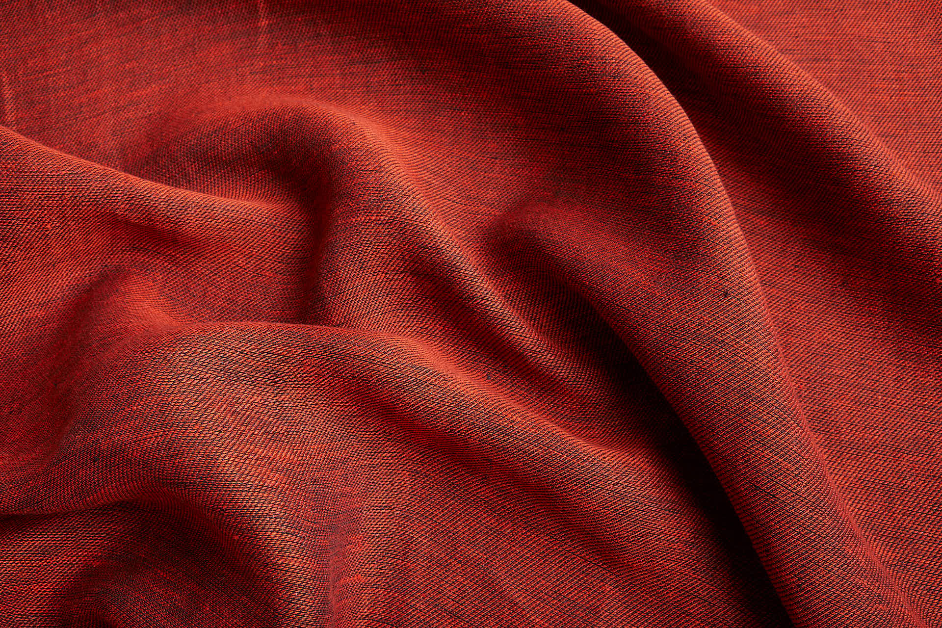 Reversible Linen Weave - Red, Black and Inky Blue fabric, image 7 of 12