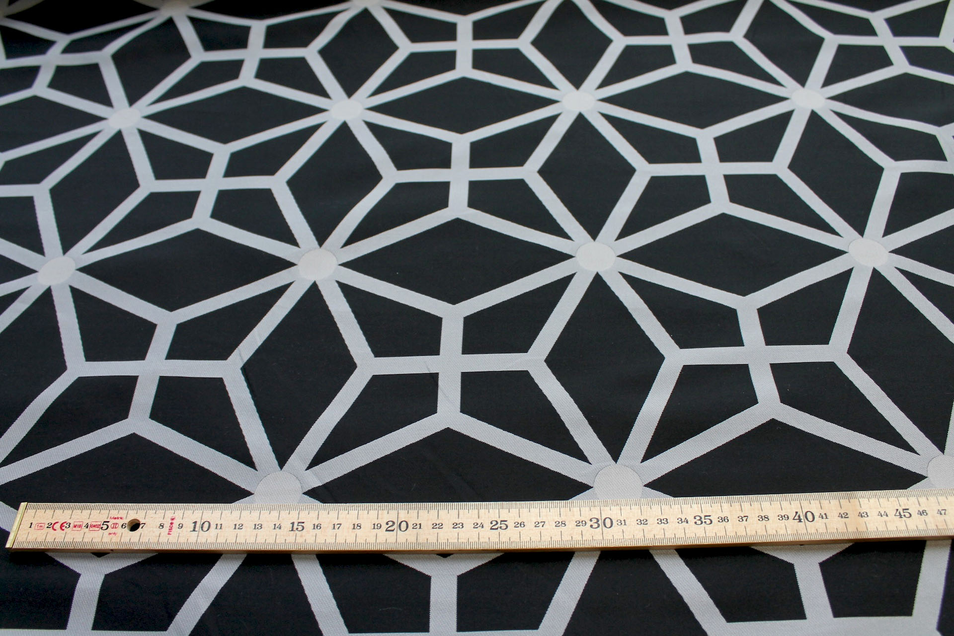 Geometric Brocade - Black Grey fabric, image 6 of 9
