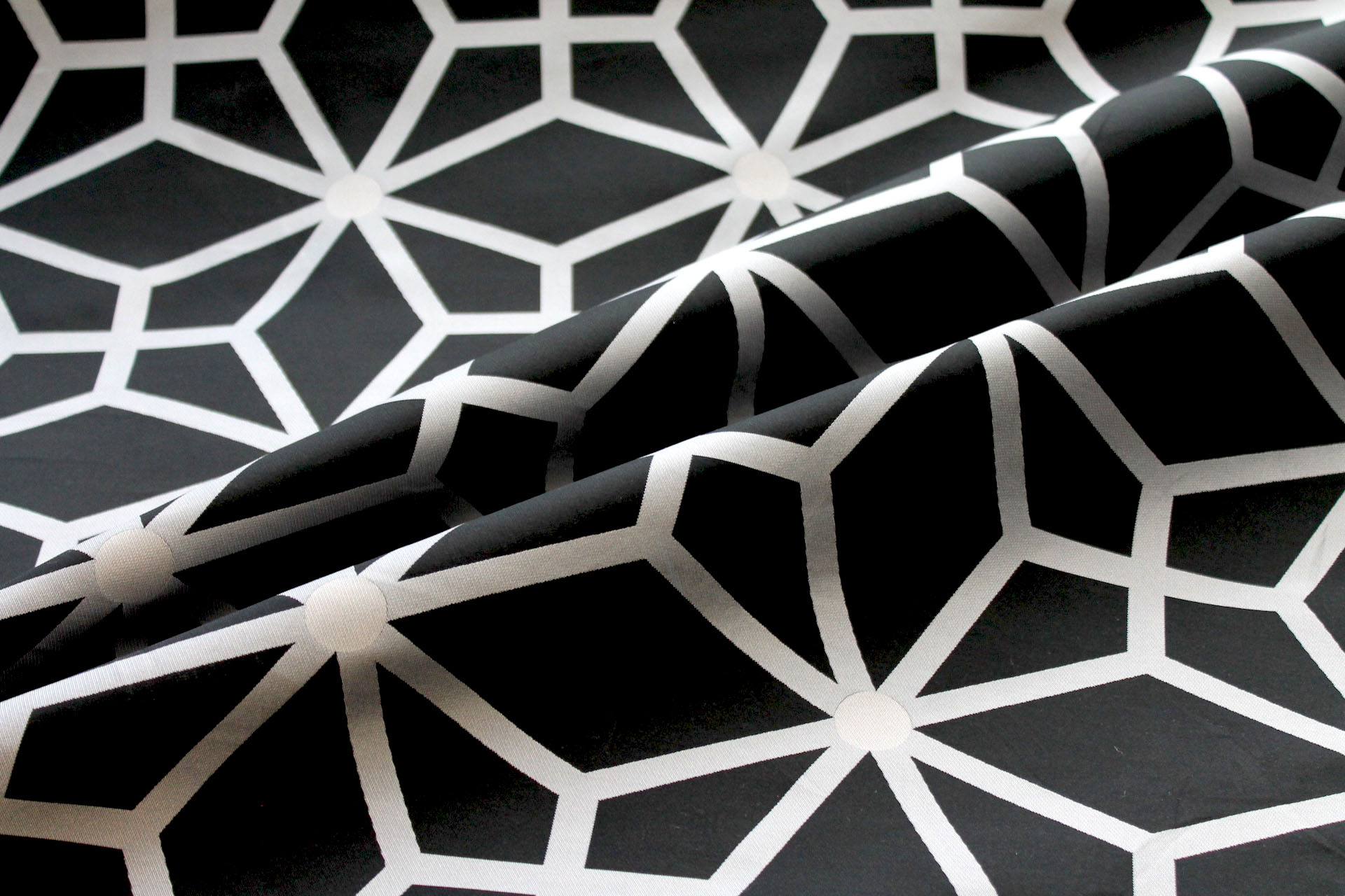 Geometric Brocade - Black Grey fabric, image 7 of 9