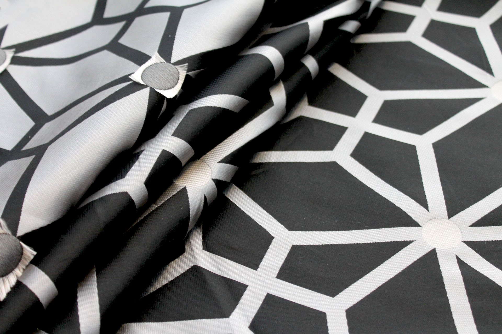 Geometric Brocade - Black Grey fabric, image 8 of 9