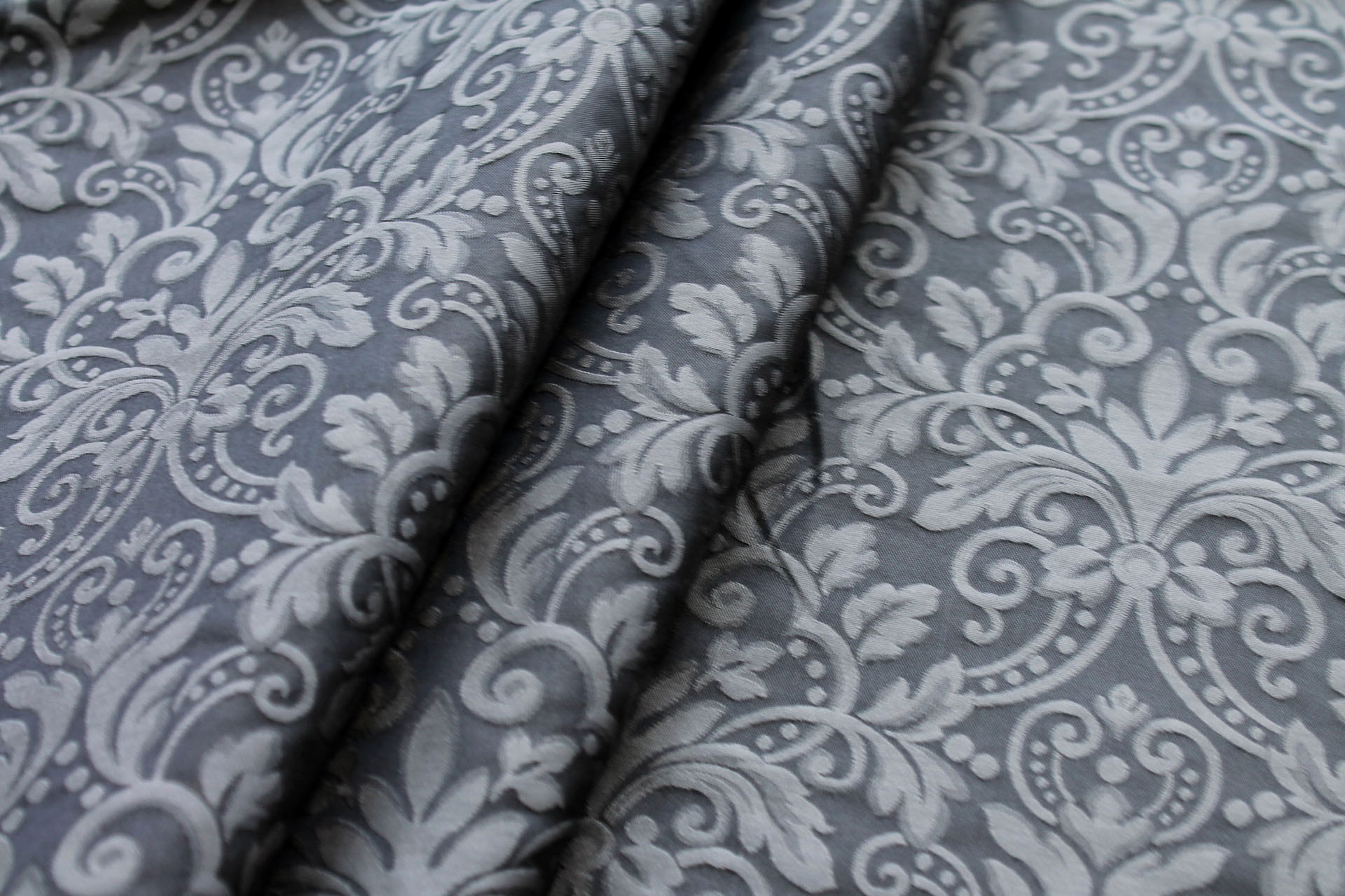 Classic Brocade - Two Shades of Grey fabric, image 4 of 6