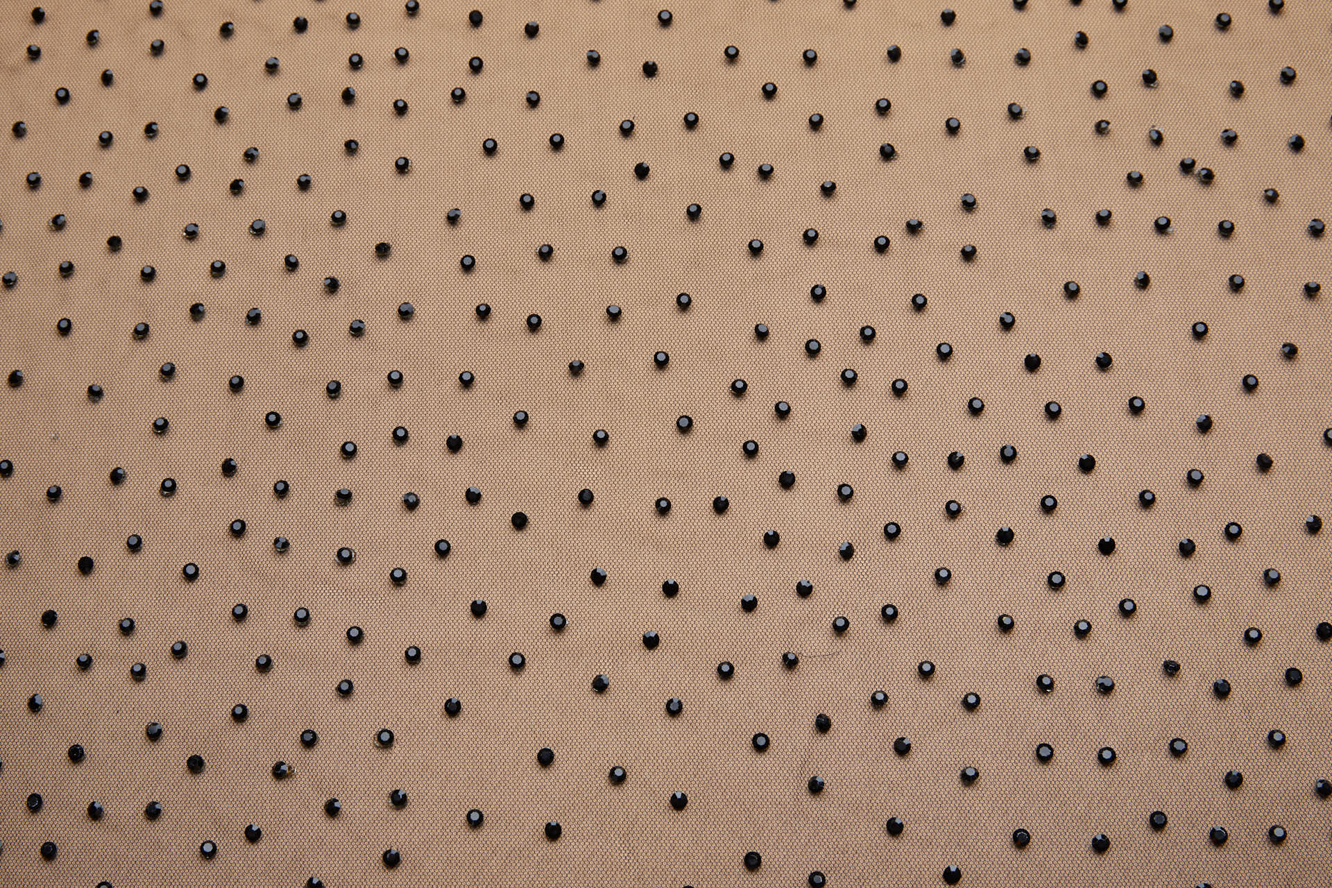 Faceted Black Crystals on Black Nylon Tulle fabric, image 3 of 9
