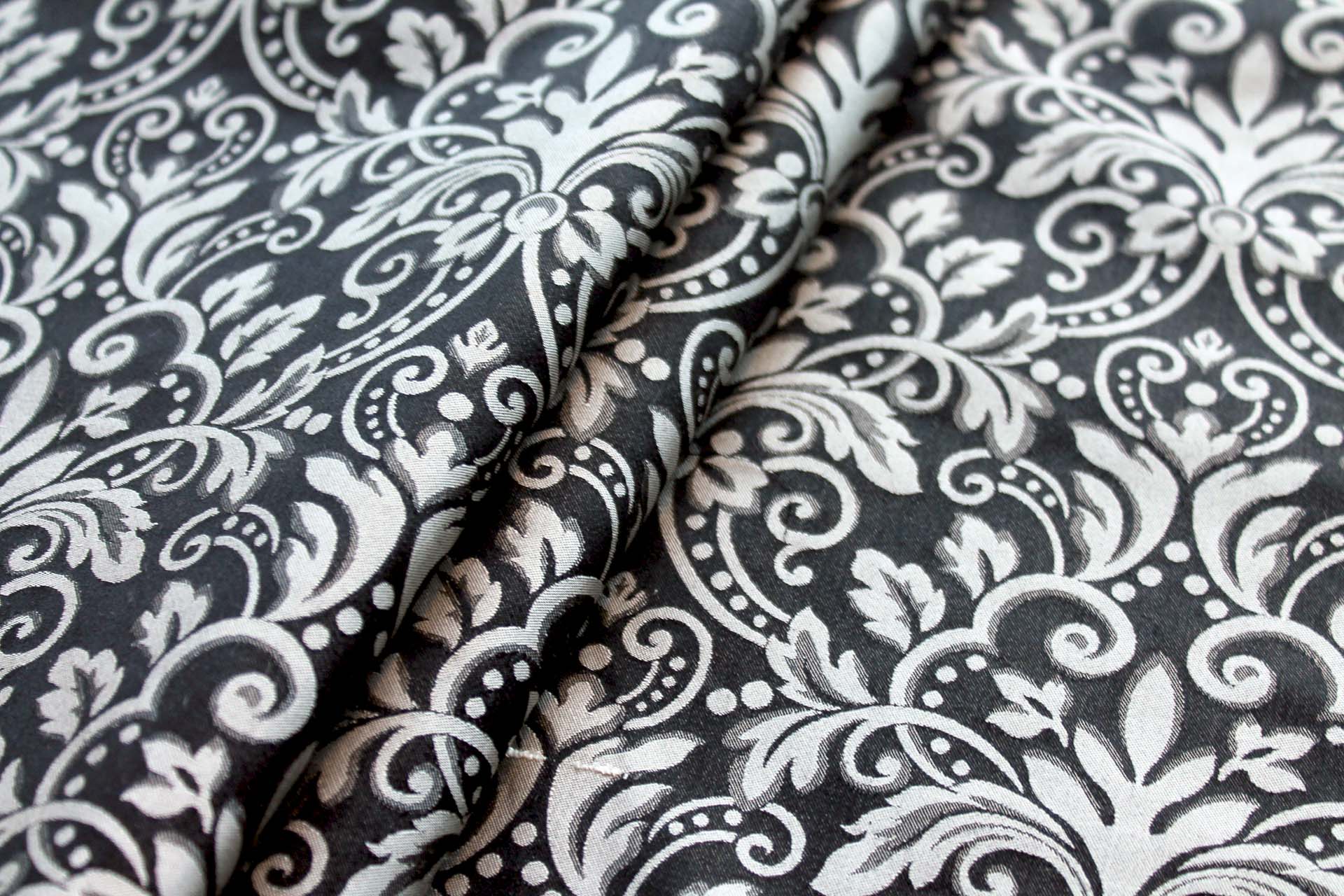 Classic Brocade - White and Black fabric, image 4 of 9
