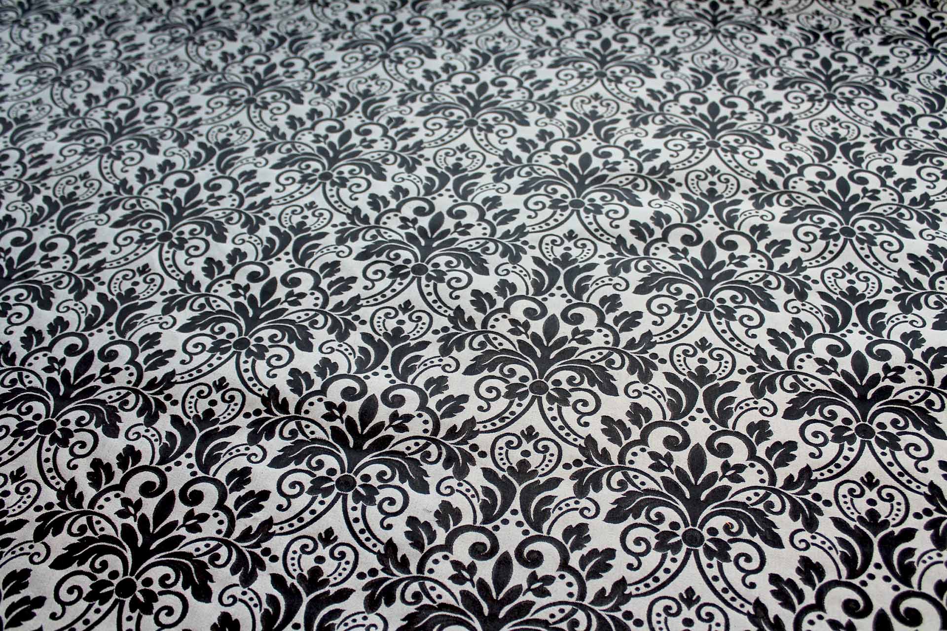 Classic Brocade - White and Black fabric, image 5 of 9