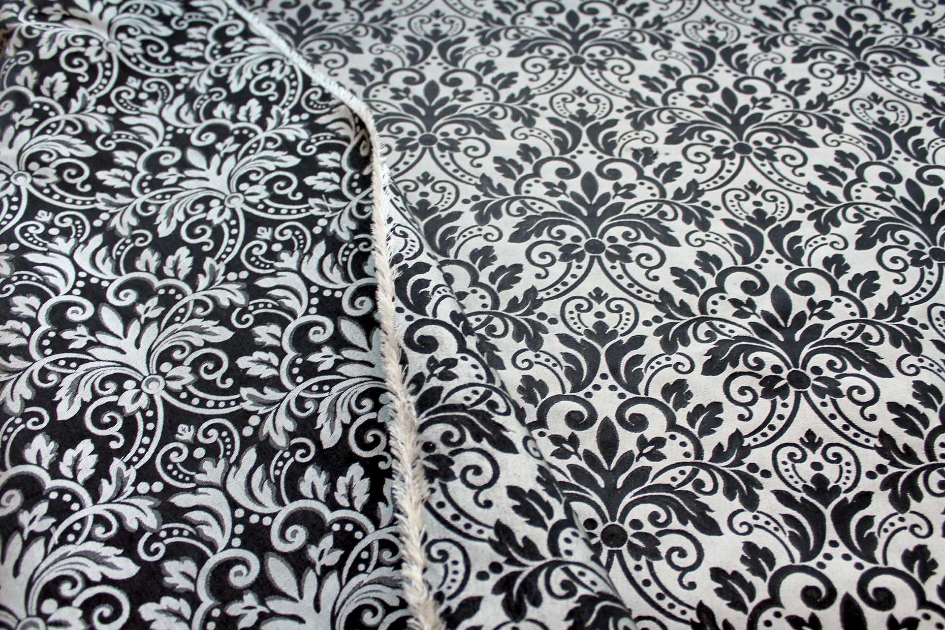Classic Brocade - White and Black fabric, image 6 of 9