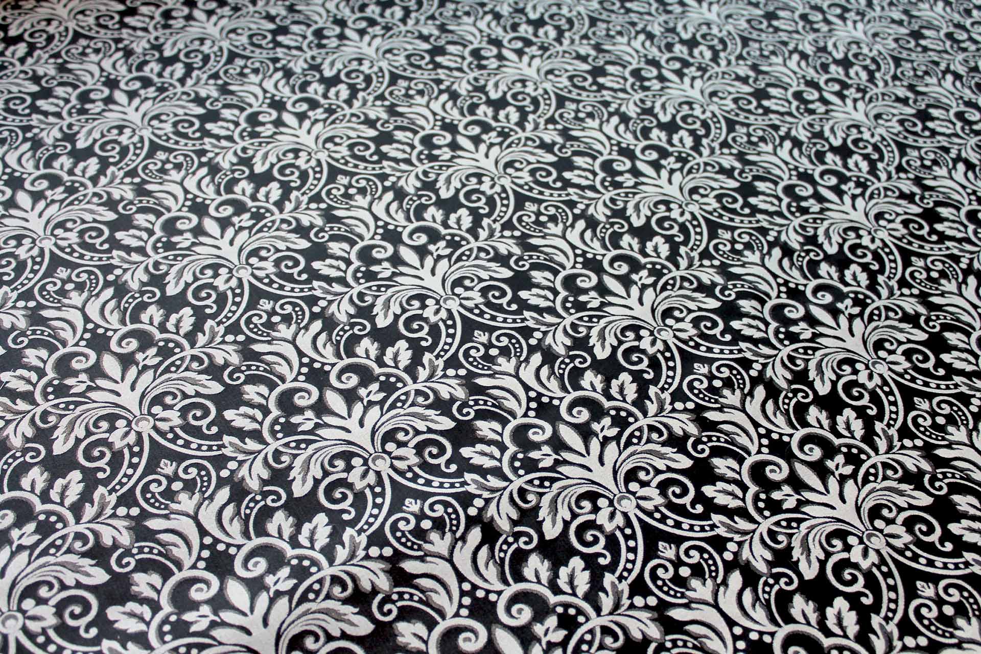 Classic Brocade - White and Black fabric, image 8 of 9