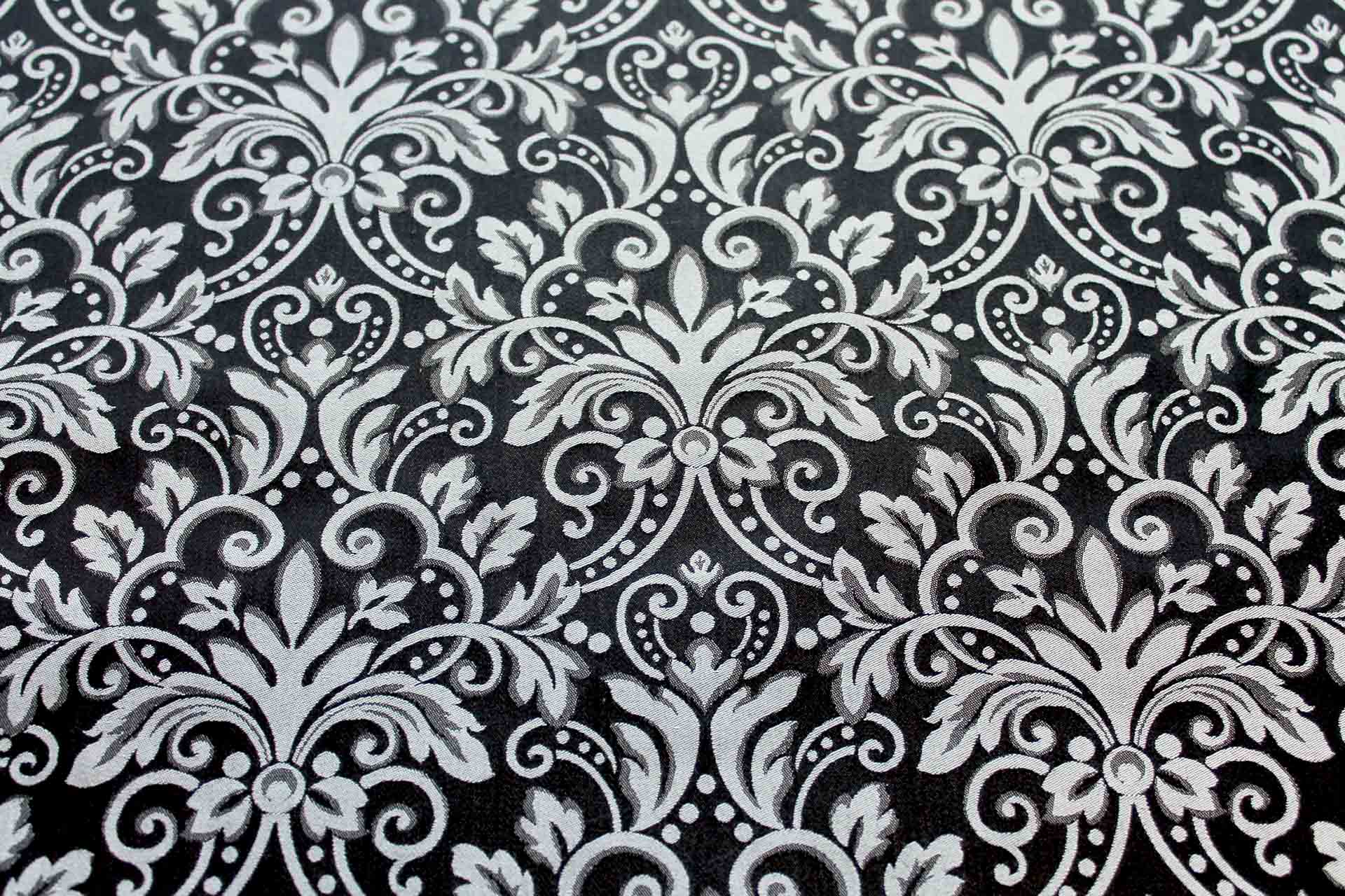 Classic Brocade - White and Black fabric, image 9 of 9