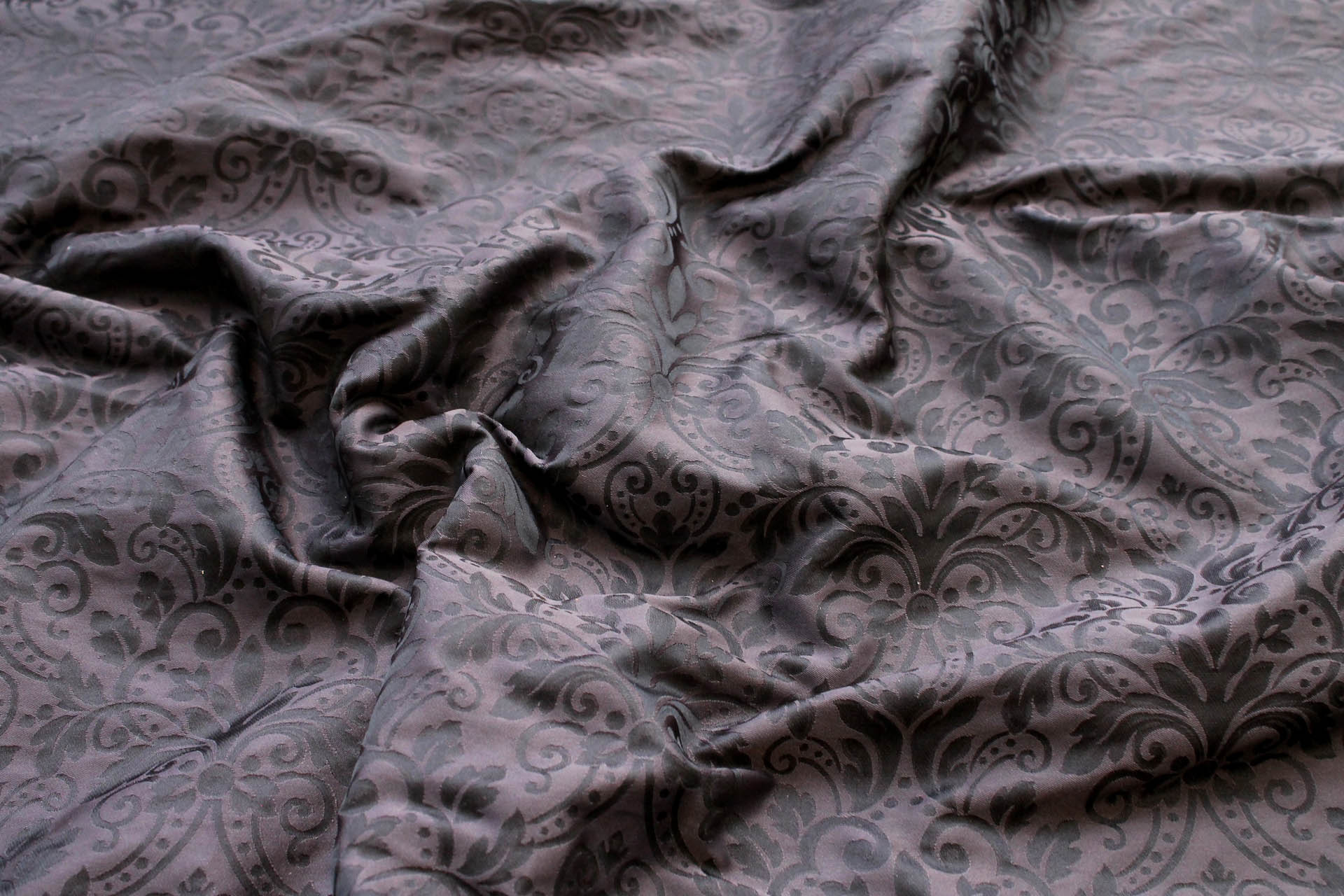 Classic Brocade - Anthracite and Black fabric, image 4 of 8