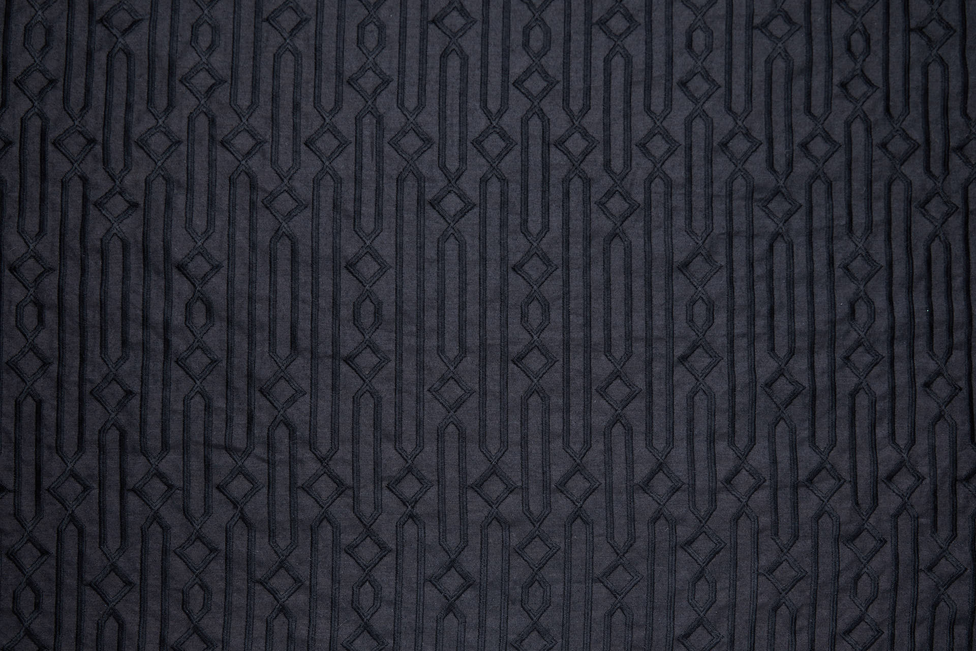 Black Geometric Embroidery on Black Silk Tassar fabric, image 9 of 9