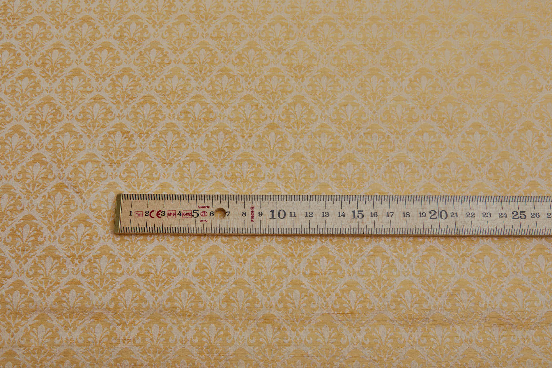 Silk and Linen Jacquard in Buttercup Yellow and Ivory fabric, image 8 of 8