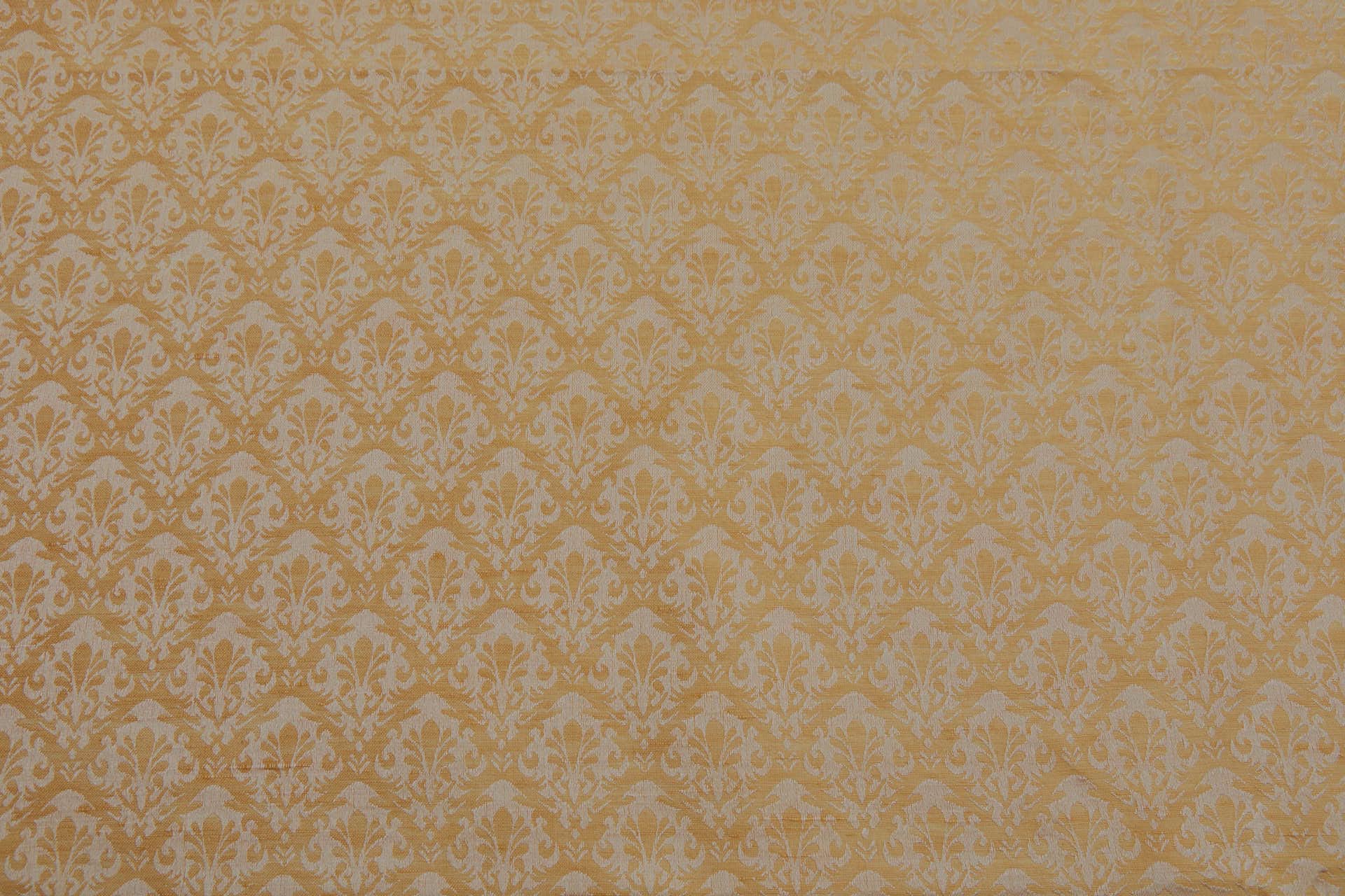 Silk and Linen Jacquard in Buttercup Yellow and Ivory fabric, image 5 of 8