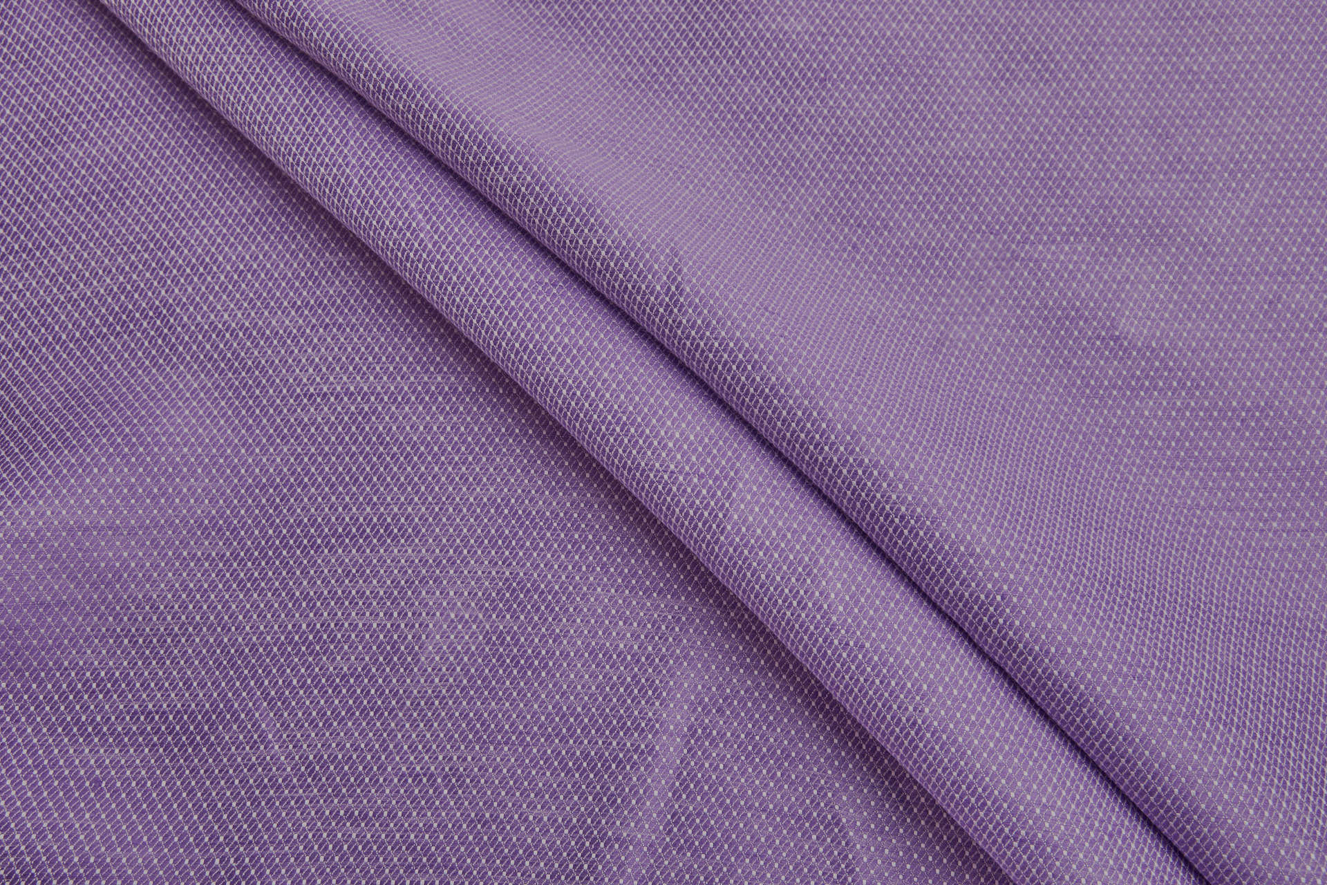 Small Diamond Pattern Silk and Linen Jacquard - Violet and Ivory fabric, image 4 of 8
