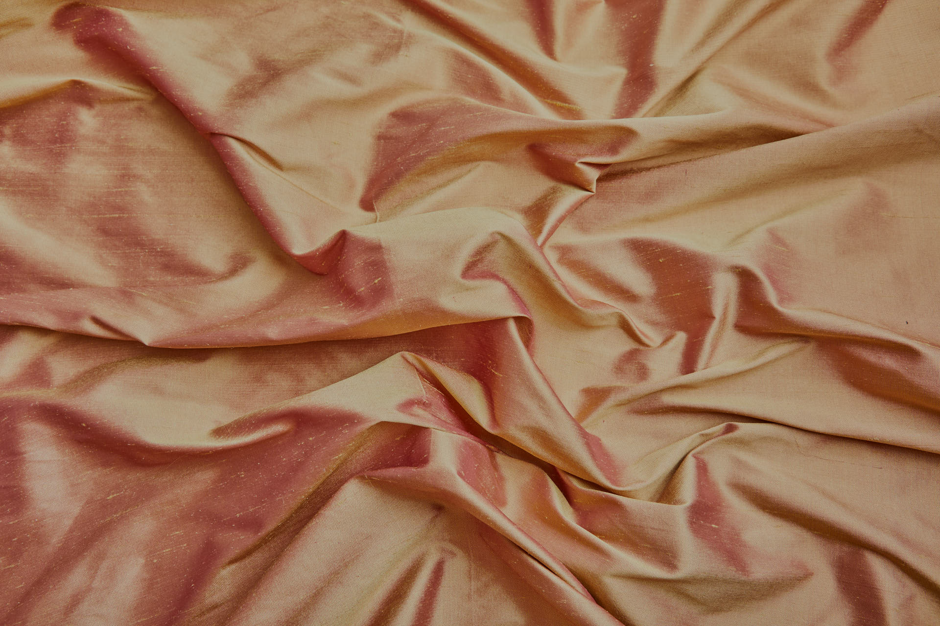 Silk Dupion - Pink shot Pale Yellow fabric, image 7 of 7