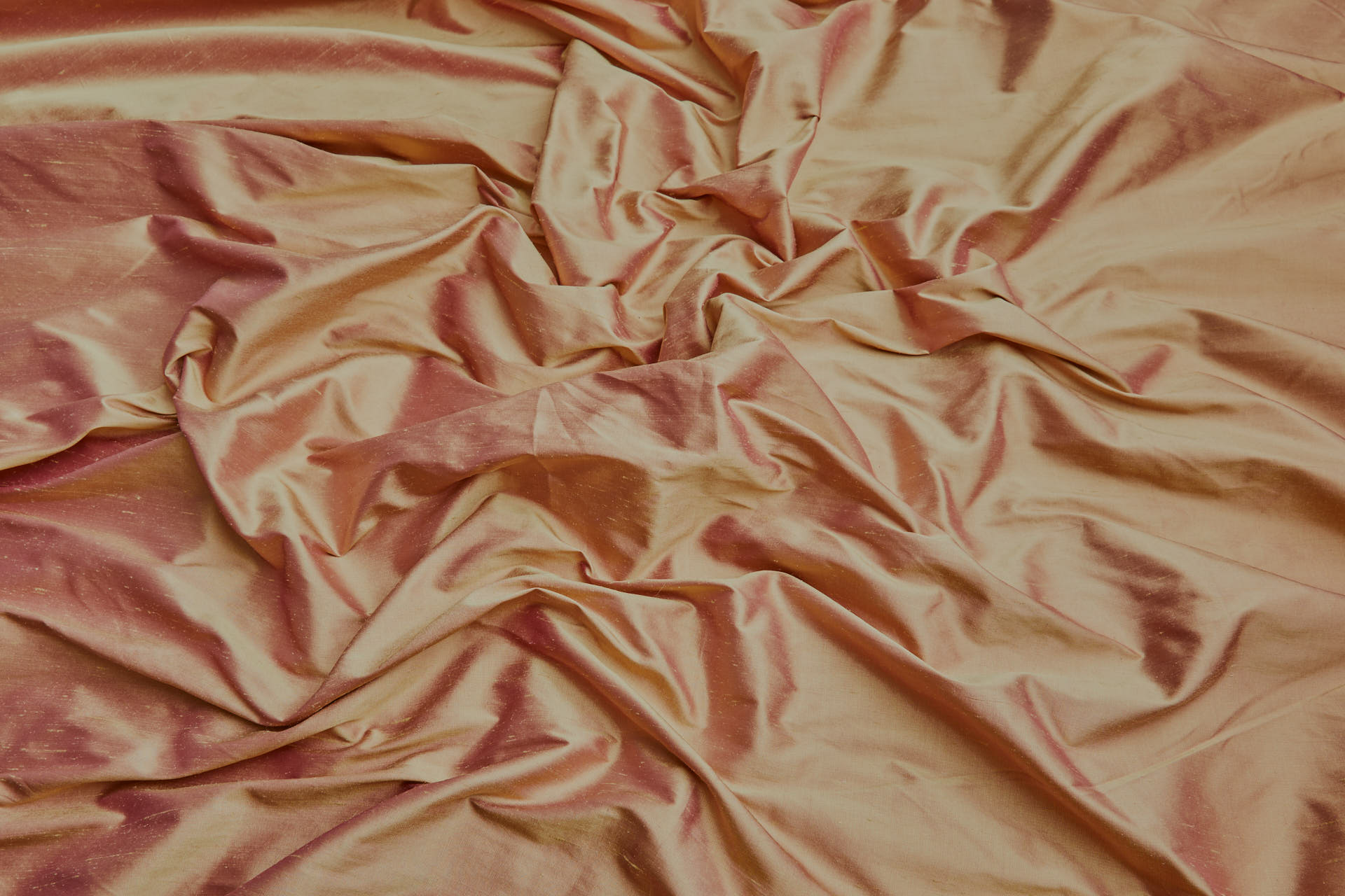 Silk Dupion - Pink shot Pale Yellow fabric, image 6 of 7