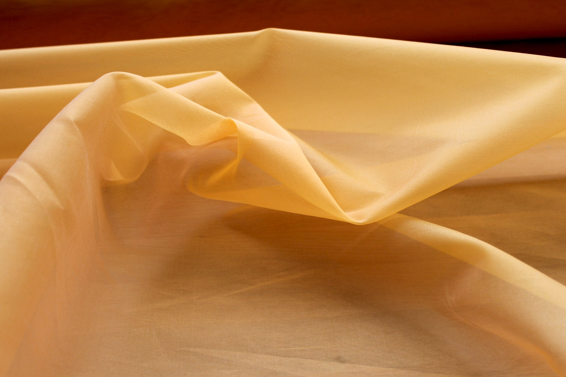 Silk Organza - Egg Yolk Yellow fabric, image 4 of 7