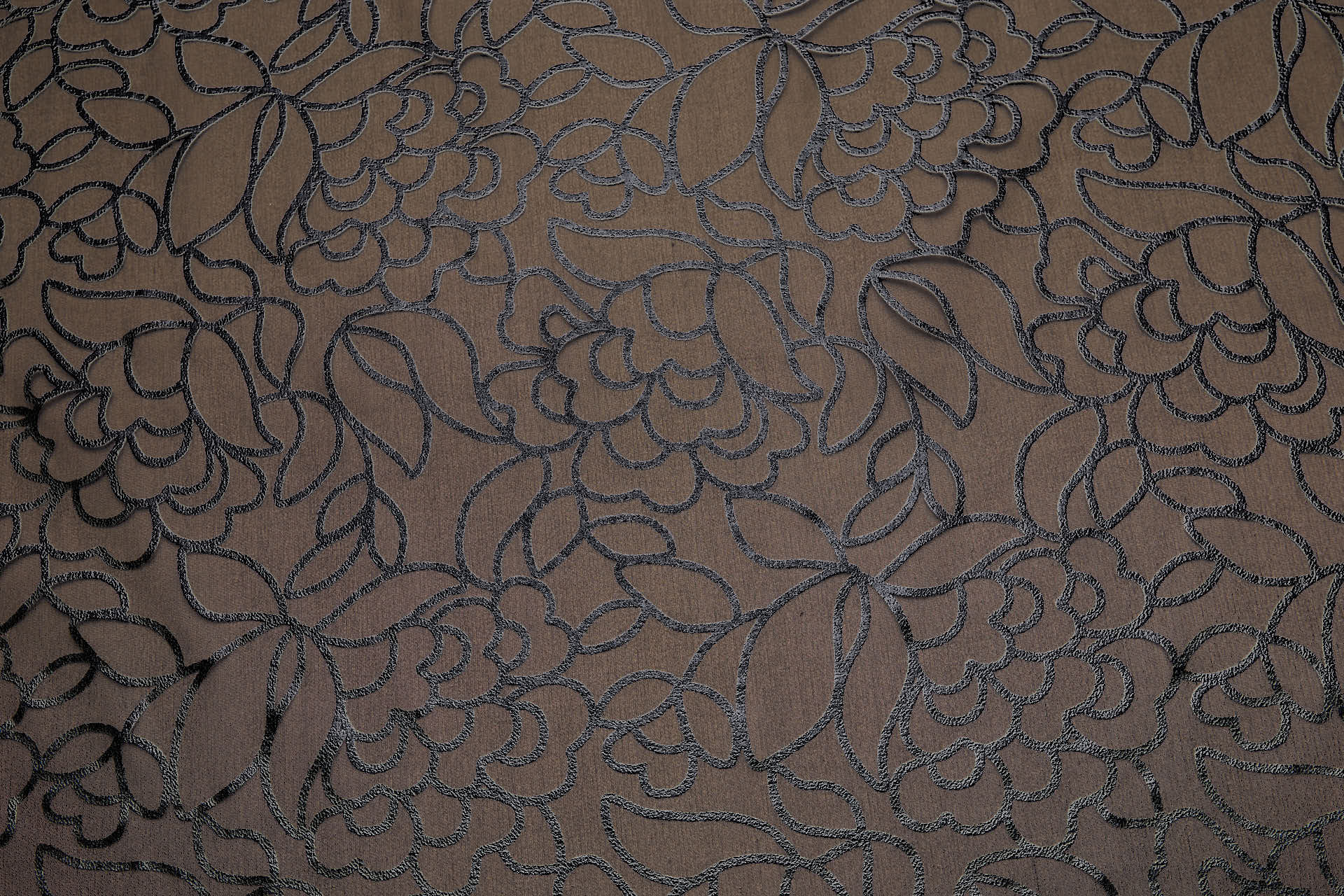 Glossy and Graphic Floral Foil Print on Silk Chiffon - Black fabric, image 9 of 9