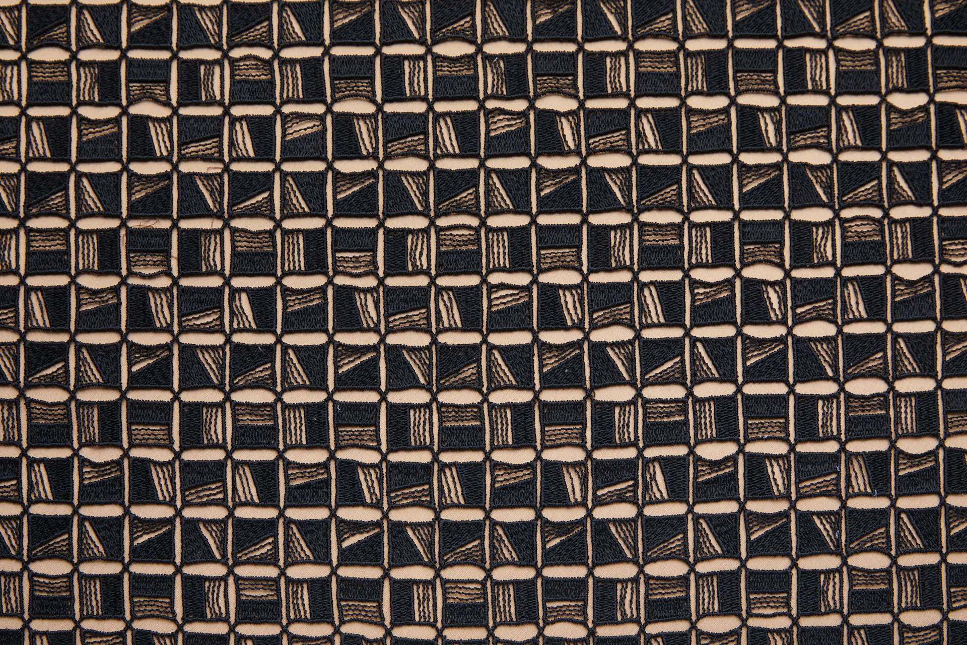 Graphic Squares Guipure Lace in Black fabric, image 5 of 8