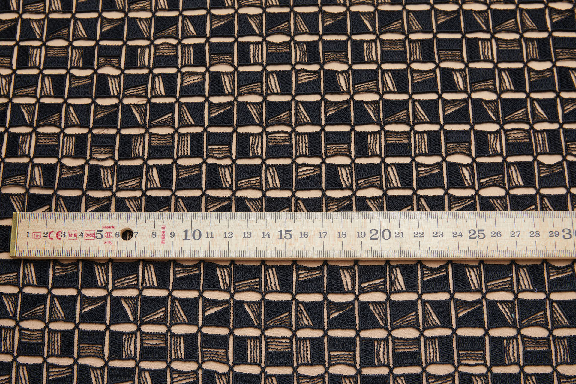 Graphic Squares Guipure Lace in Black fabric, image 3 of 8